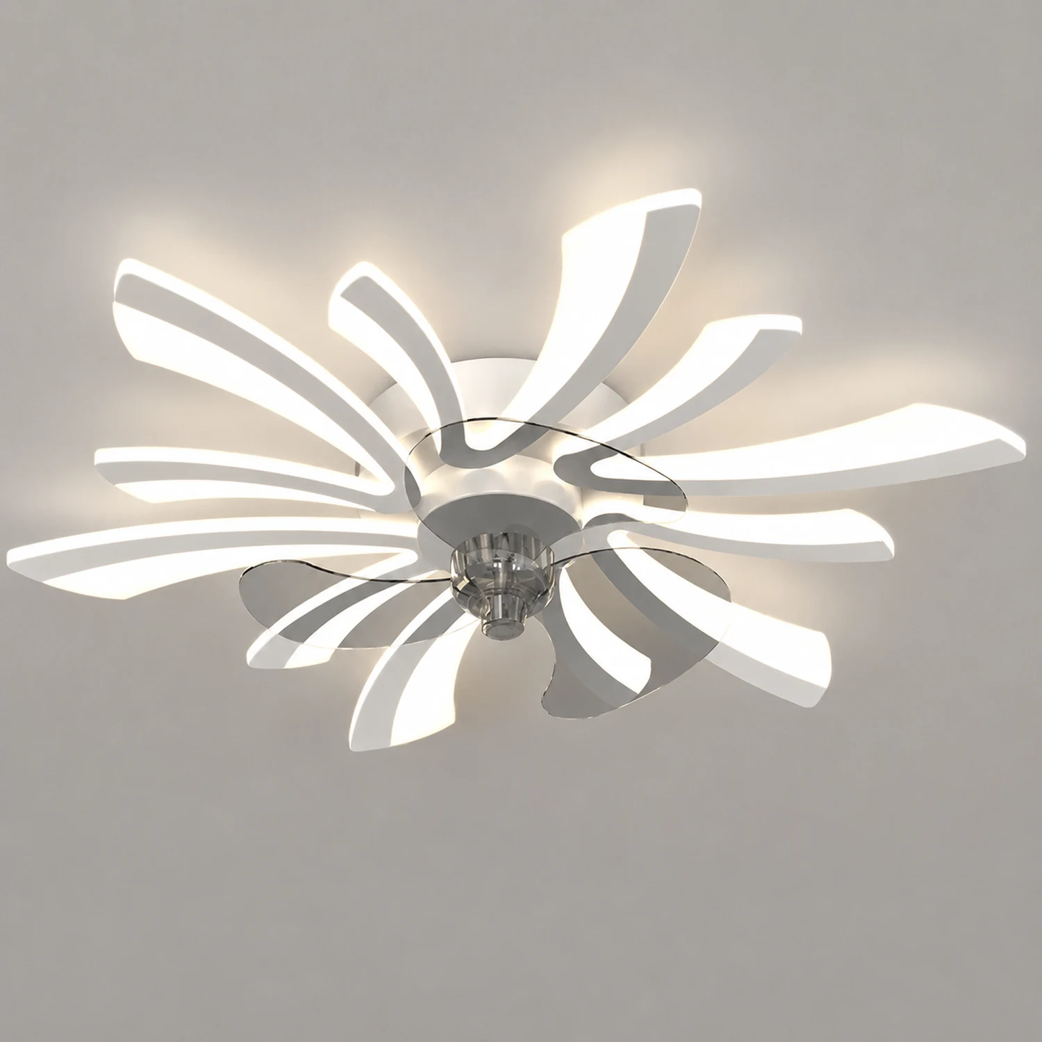 Hana Deckenventilator mit Beleuchtung, 3 Farben, ∅65/69/79CM - Lumpaz
