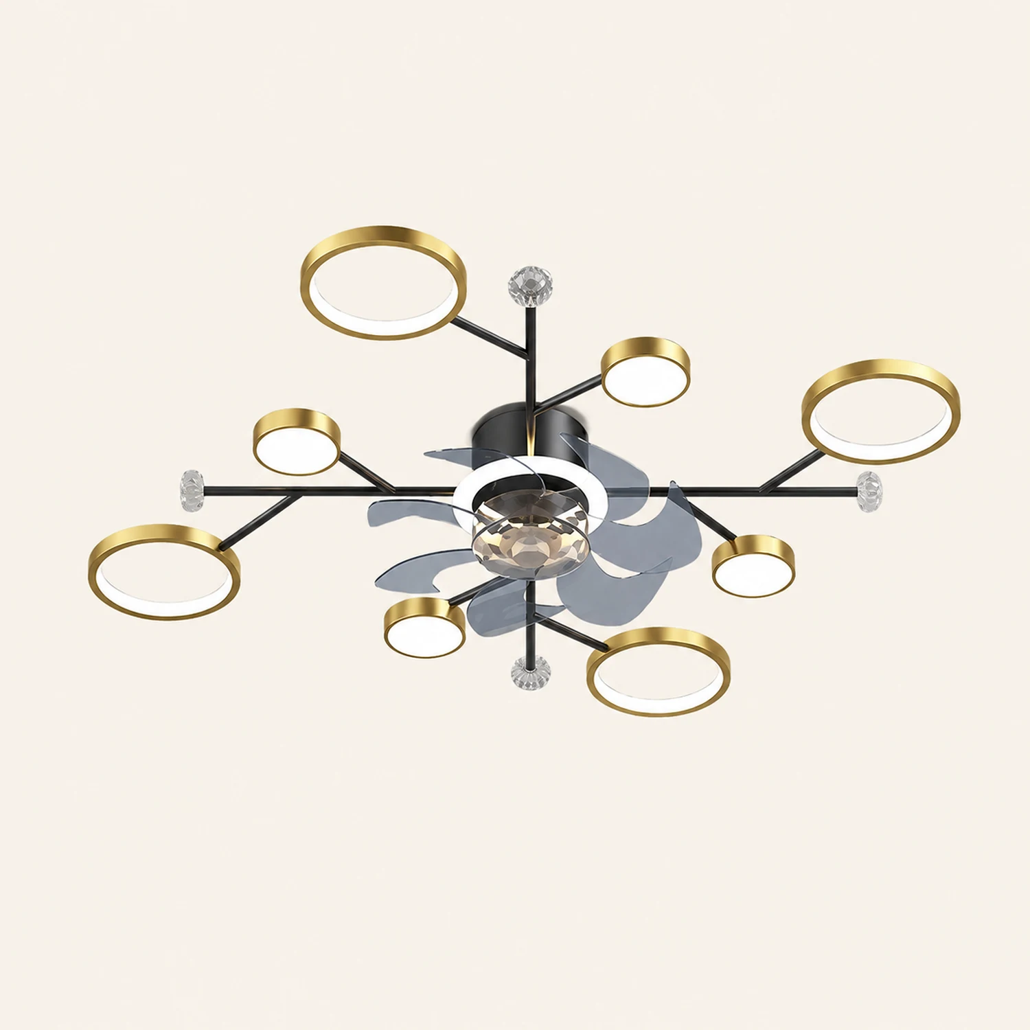 Weiss Deckenventilator mit Beleuchtung, 2 Farben, 62/88/107CM Lang - Lumpaz