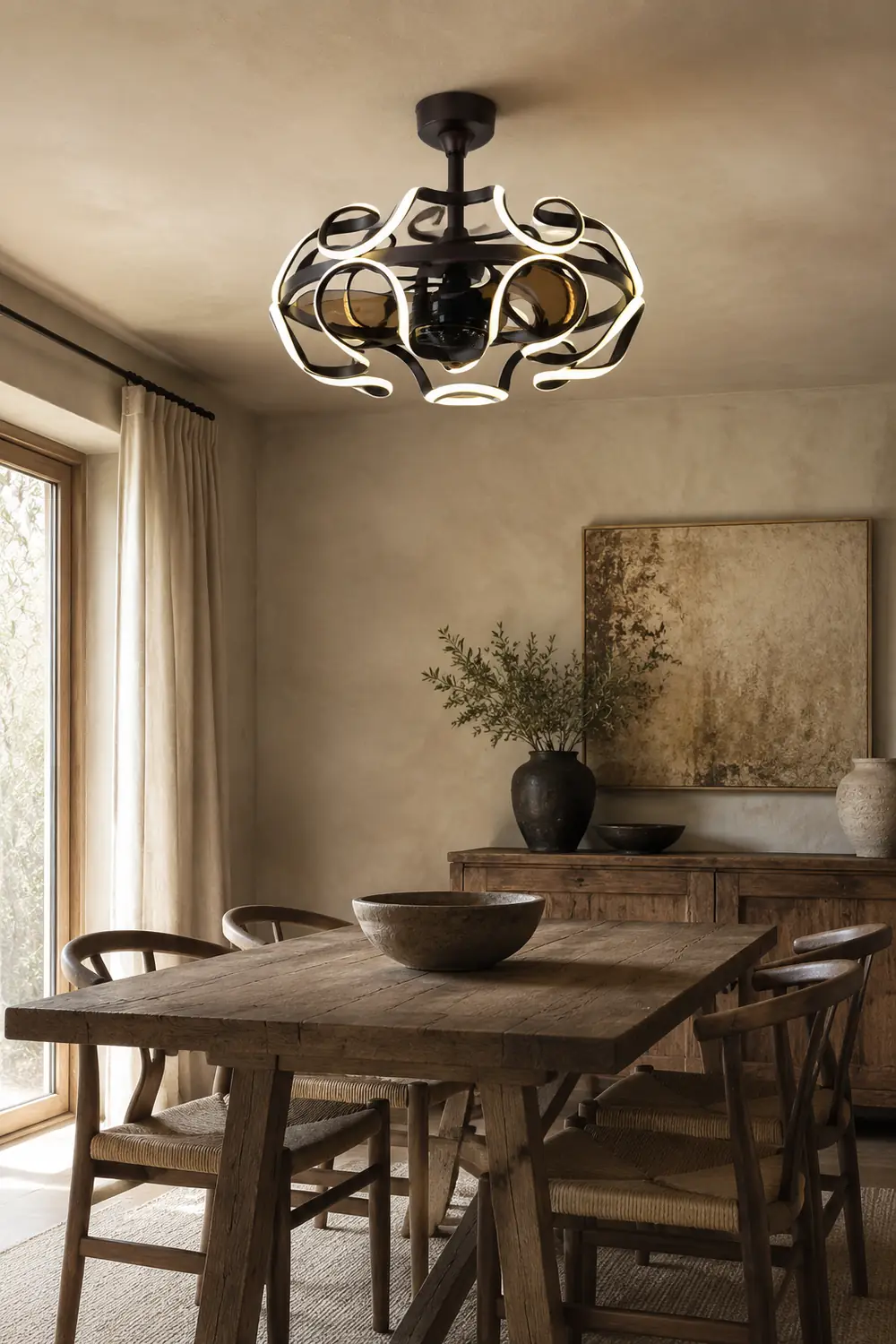 Lacey Deckenventilator mit Beleuchtung Kaffee, ∅60CM - Lumpaz