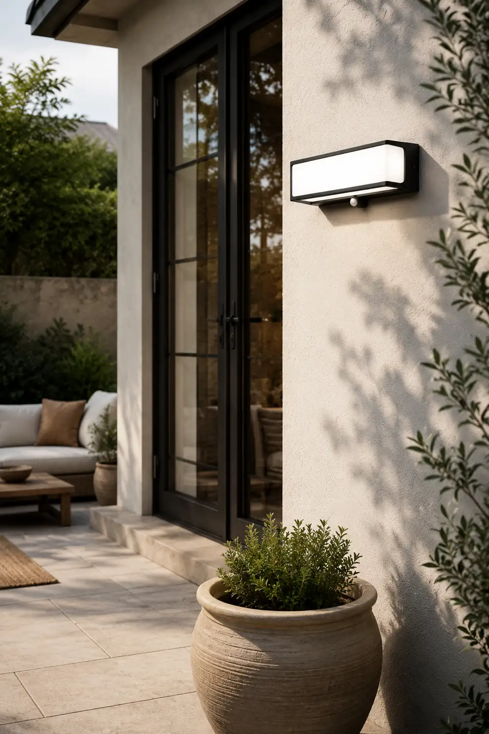 Orr Außenwandleuchte Solar Sensor Schwarz & Weiß, 10CM/15CM/35CM Lang - Lumpaz