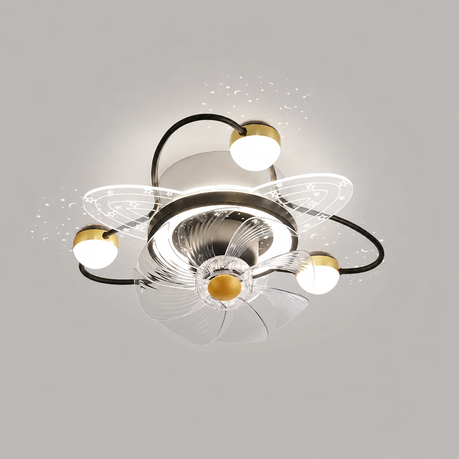 Madina Deckenventilator mit Beleuchtung, 3 Stile, ∅55/60CM - Lumpaz