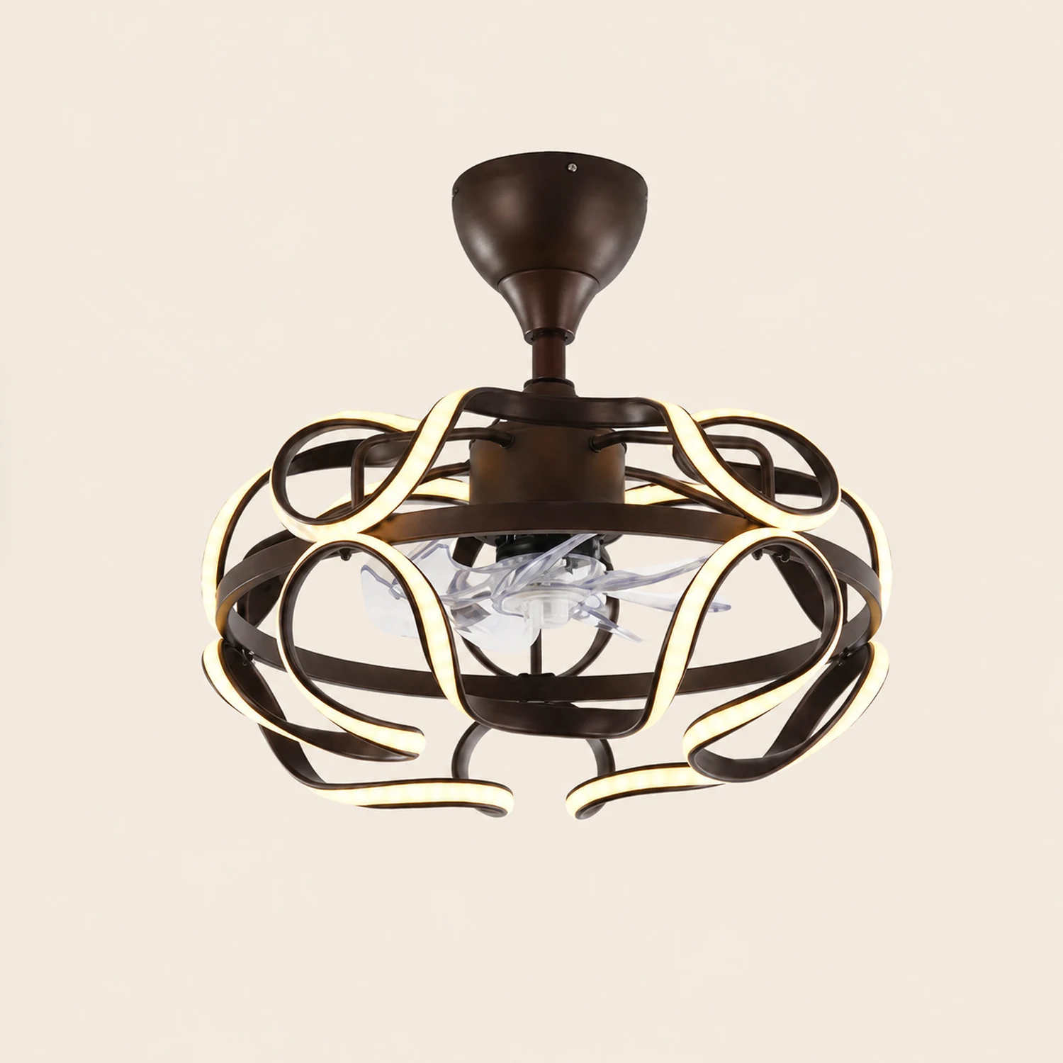 Lacey Deckenventilator mit Beleuchtung Kaffee, ∅60CM - Lumpaz