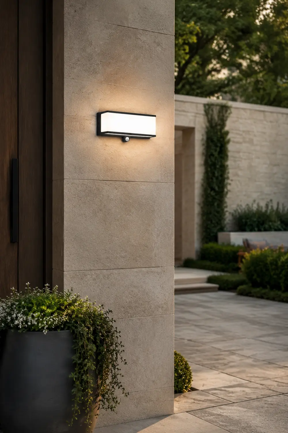 Orr Außenwandleuchte Solar Sensor Schwarz & Weiß, 10CM/15CM/35CM Lang - Lumpaz
