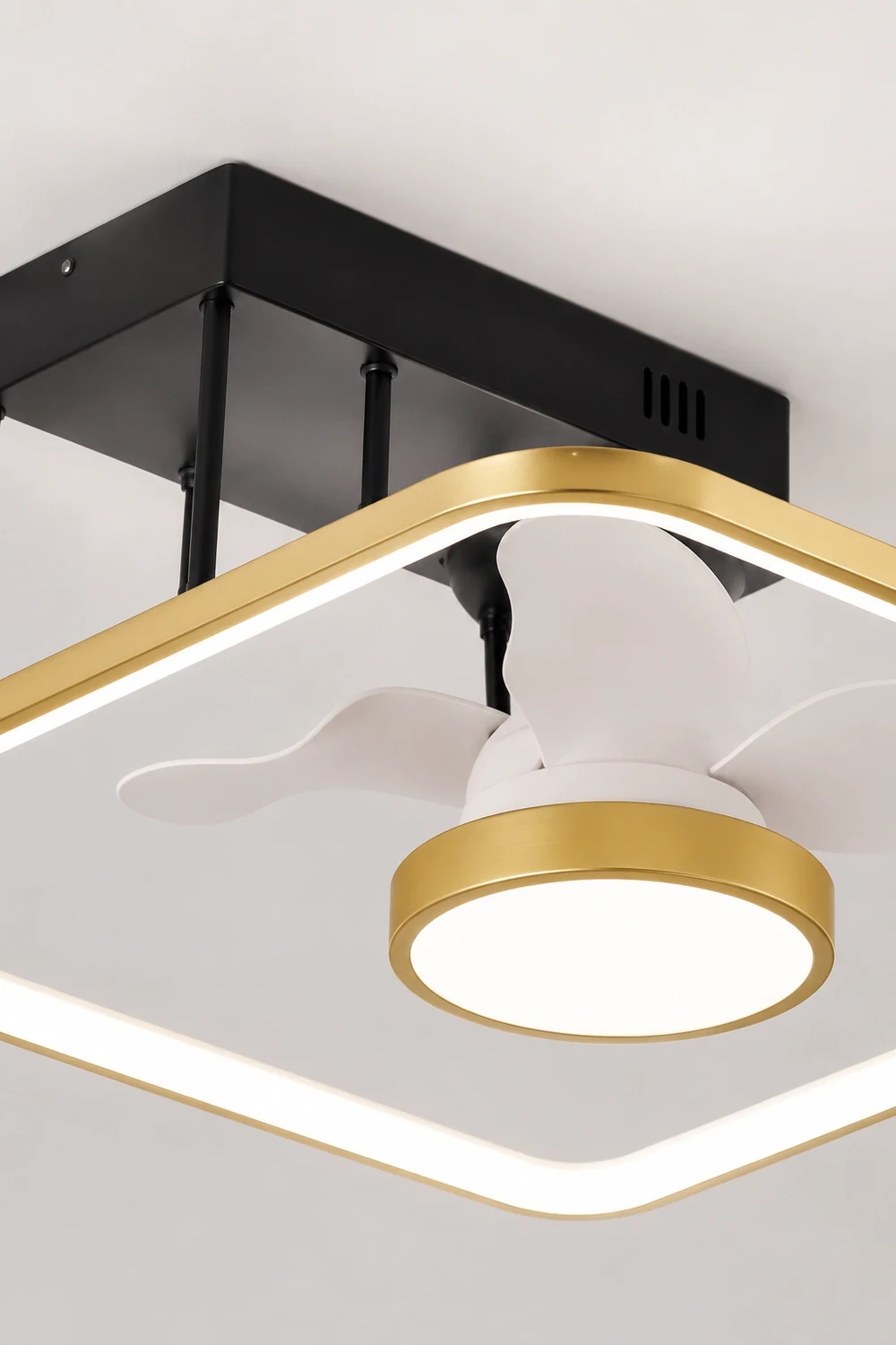 Kelley Deckenventilator mit Beleuchtung Gold, 3 Stile, ∅45/62/110CM - Lumpaz
