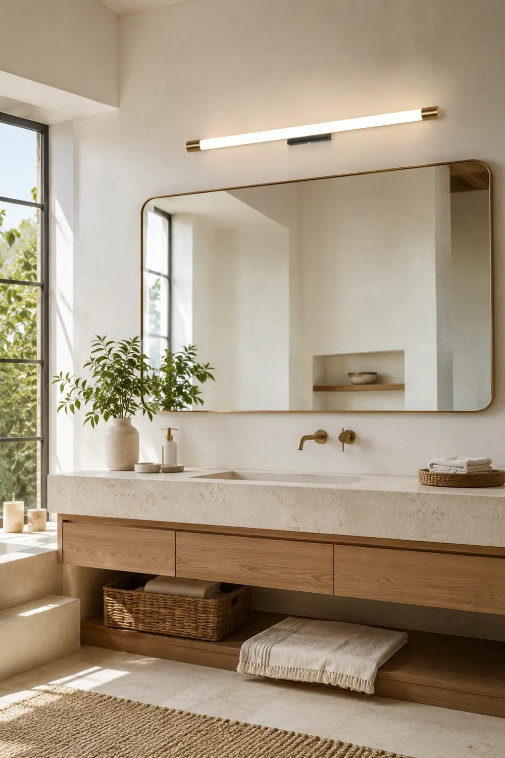 Edge Spiegelfront Wandleuchte Gold，60CM/90CM/119CM lang - Lumpaz