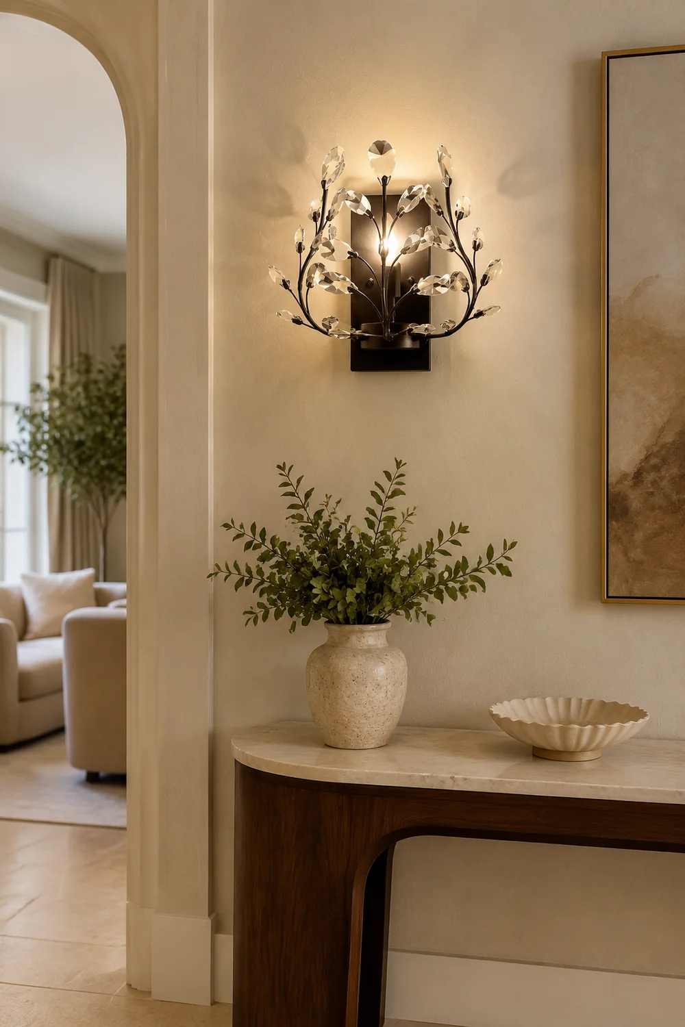 Einkopf-Kristall-Wandlampe, europäisch, für Wohnzimmer, Schlafzimmer, Nachttisch - Lumpaz