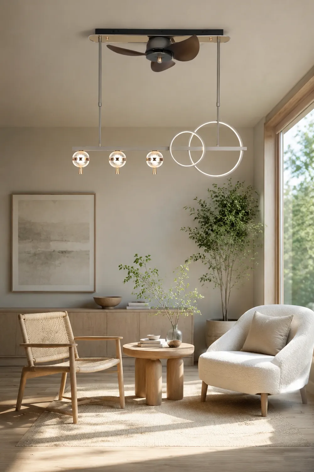 Madina Deckenventilator mit Beleuchtung Aluminium & Metall, ∅110CM - Lumpaz