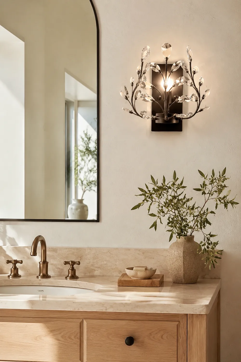 Einkopf-Kristall-Wandlampe, europäisch, für Wohnzimmer, Schlafzimmer, Nachttisch - Lumpaz