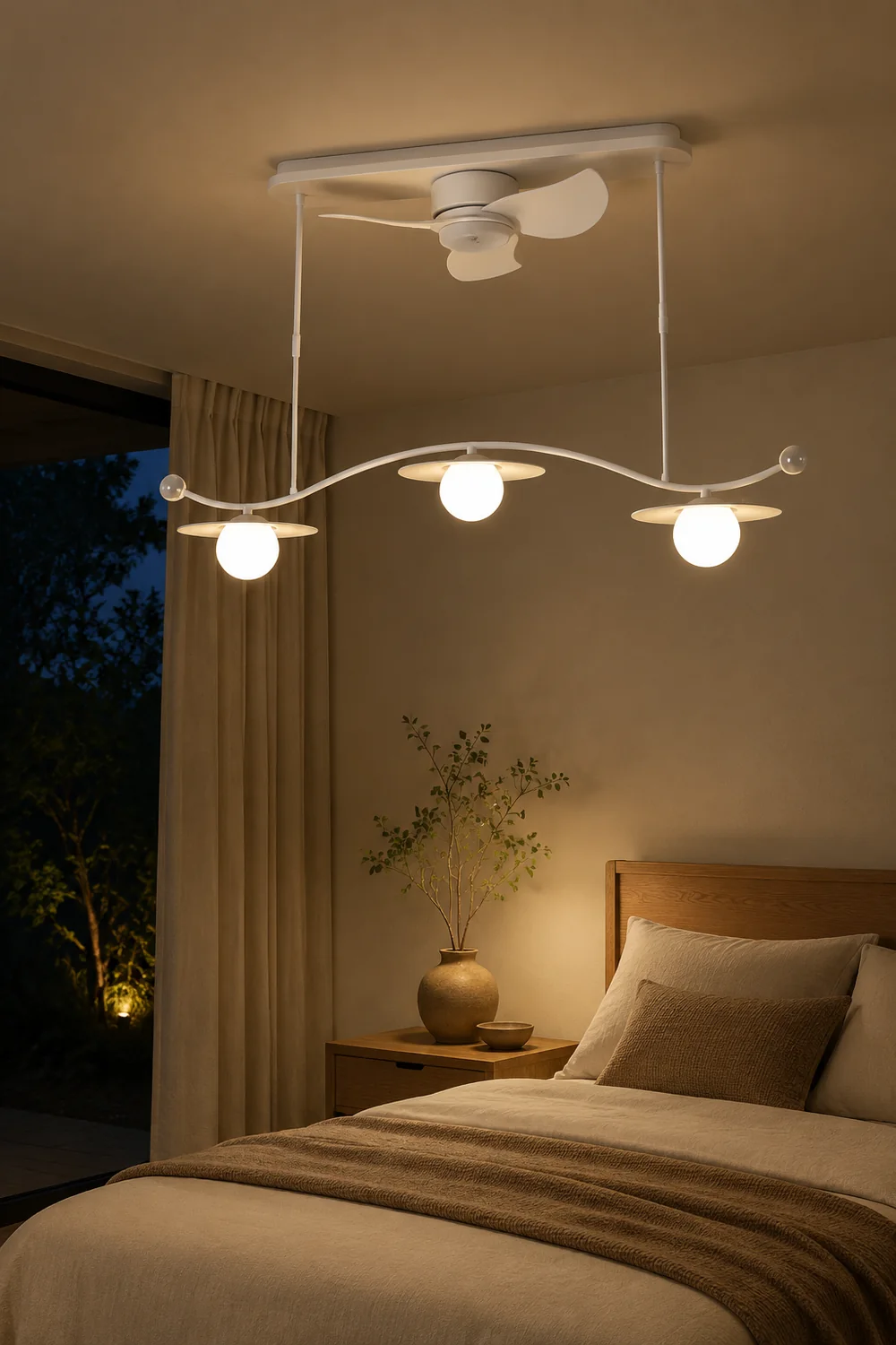 Carins Deckenventilator mit Beleuchtung Weiß, 2 Stile, ∅100/120CM - Lumpaz