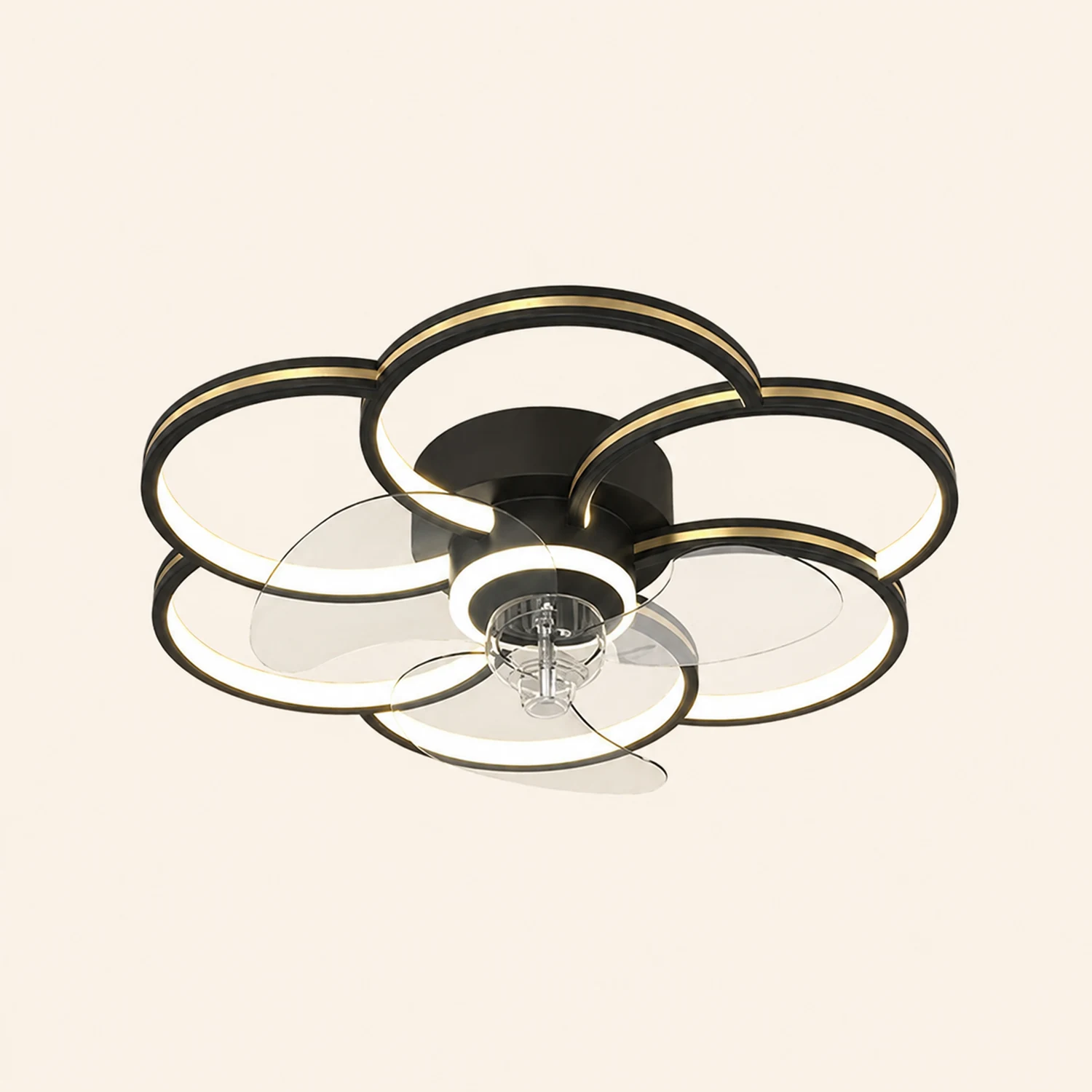 Arisha Deckenventilator mit Beleuchtung, 2 Farben, 4 Stile, ∅51/56/61cm - Lumpaz