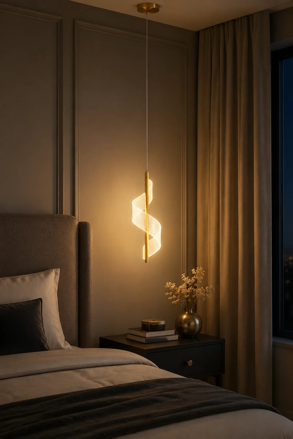 Nordic Metal Bedside Chandelier Pendelleuchte für Schlafzimmer - Lumpaz