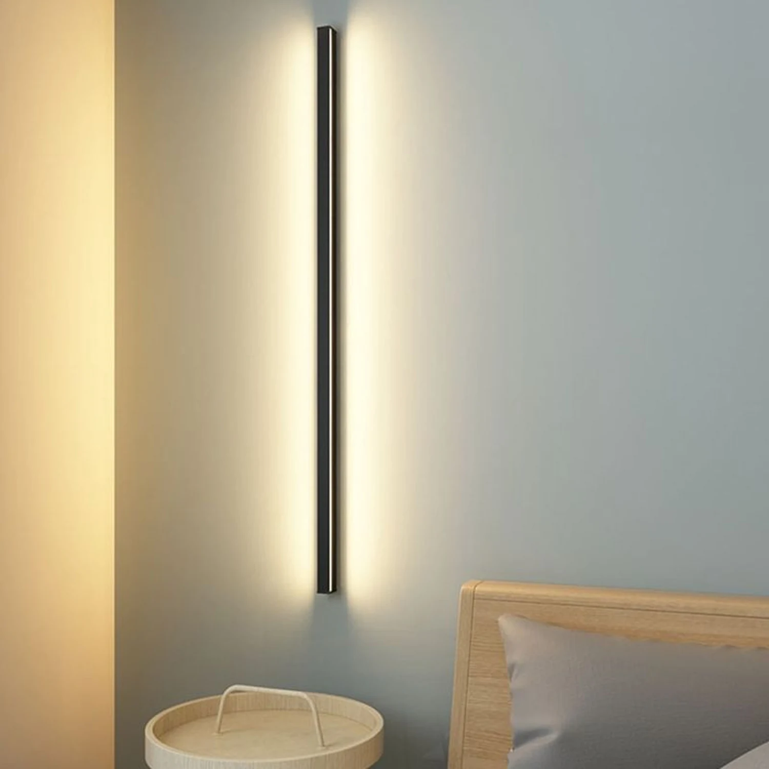 Edge Bar Spiegelfront Wandleuchte Schwarz，61CM/80CM/99CM/119CM lang - Lumpaz