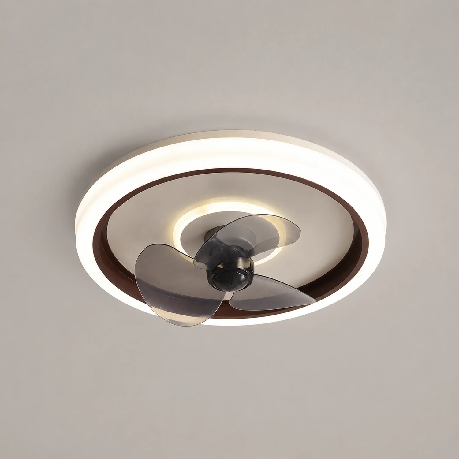 Edge Deckenventilator mit Beleuchtung 2-Licht Ring, 4 Farben, ∅50CM - Lumpaz