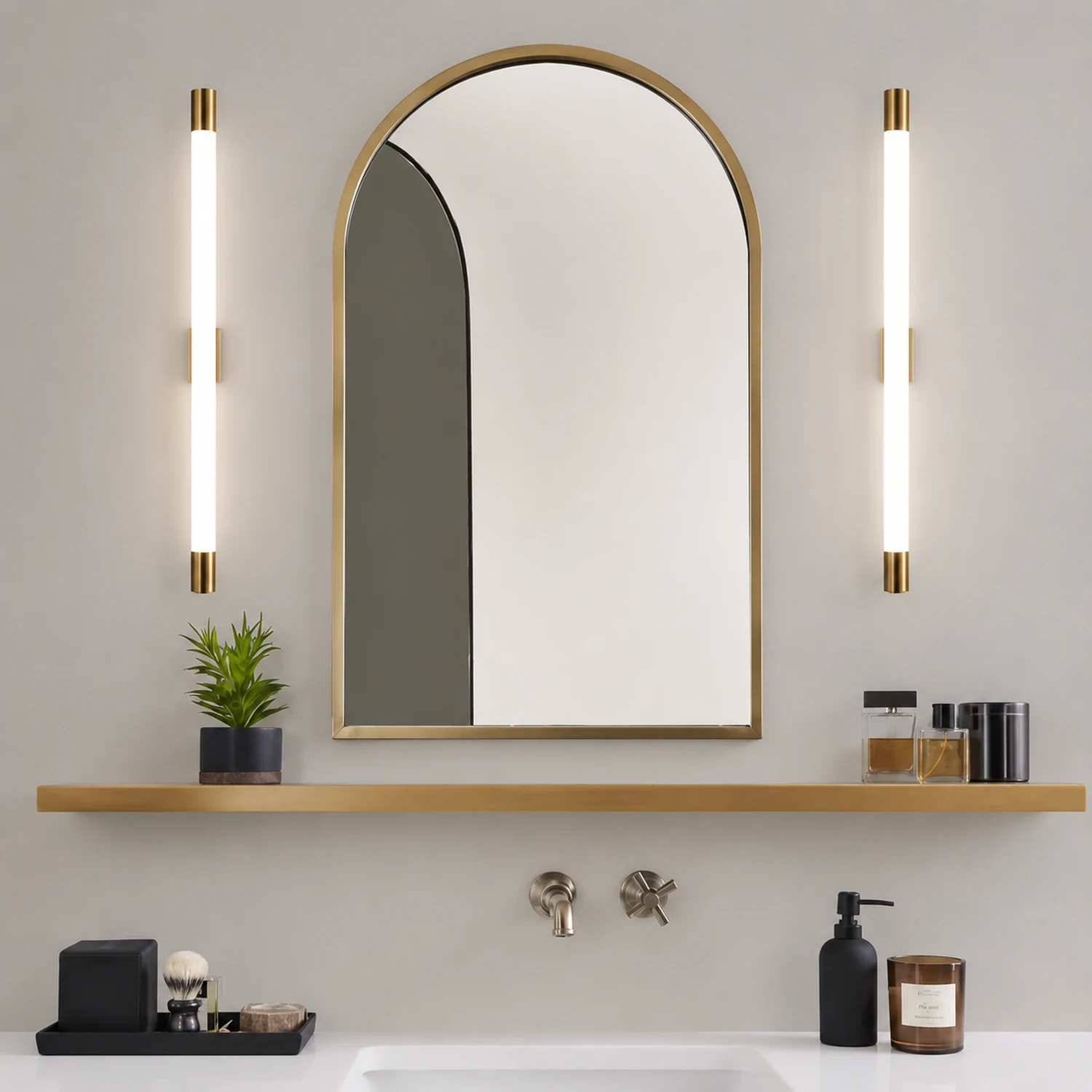 Edge Spiegelfront Wandleuchte Gold，60CM/90CM/119CM lang - Lumpaz