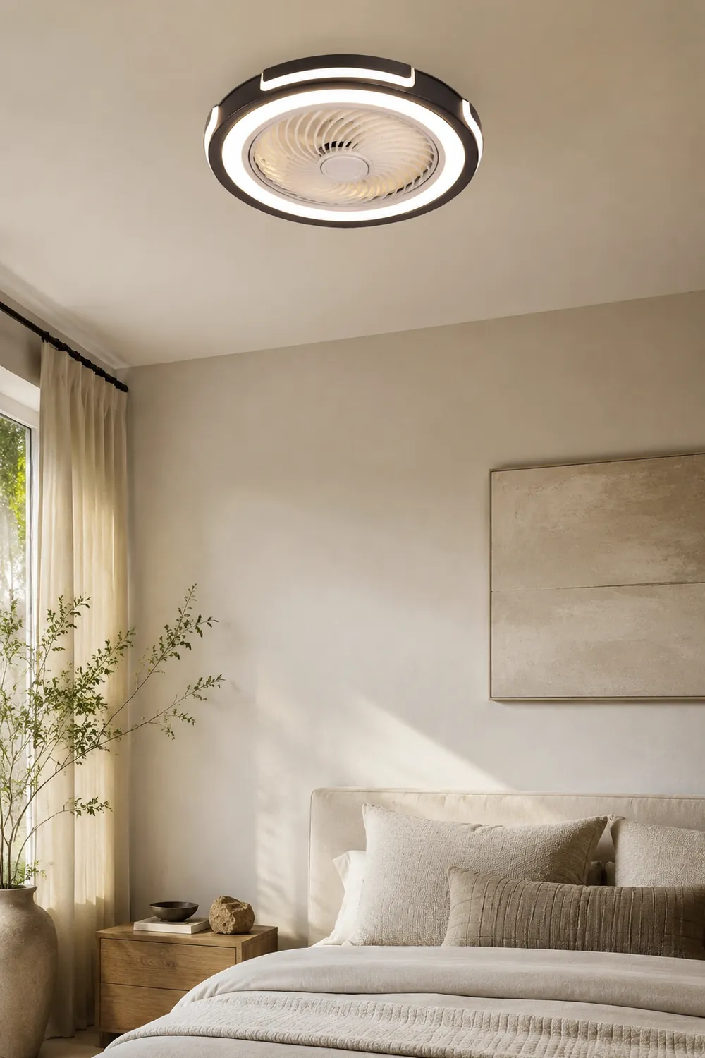 Edge Deckenventilator mit Beleuchtung, 4 Farben, 50CM Lang - Lumpaz