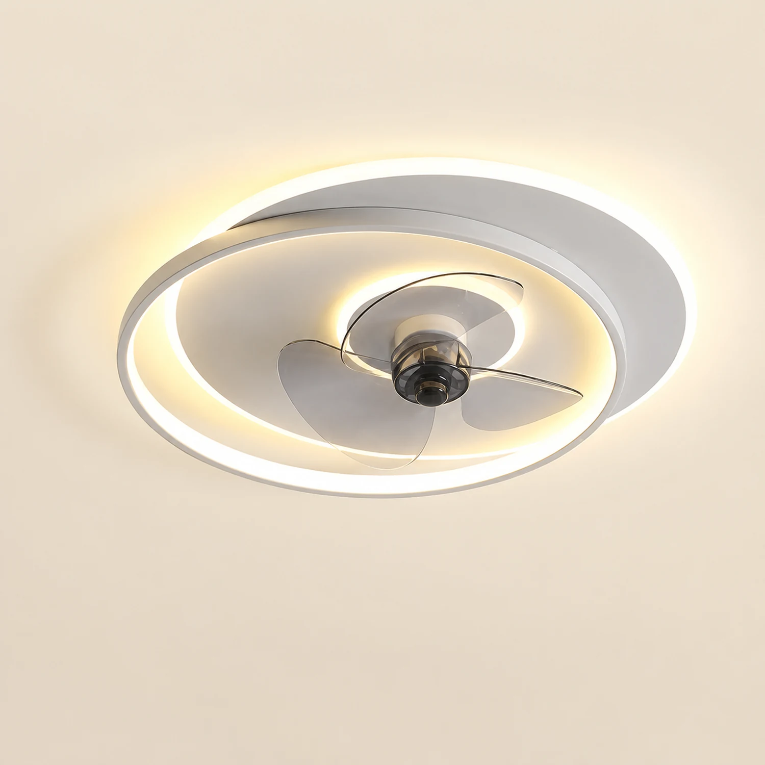 Arisha Deckenventilator mit Beleuchtung 2-Ring, 2 Farben, ∅46/56CM - Lumpaz