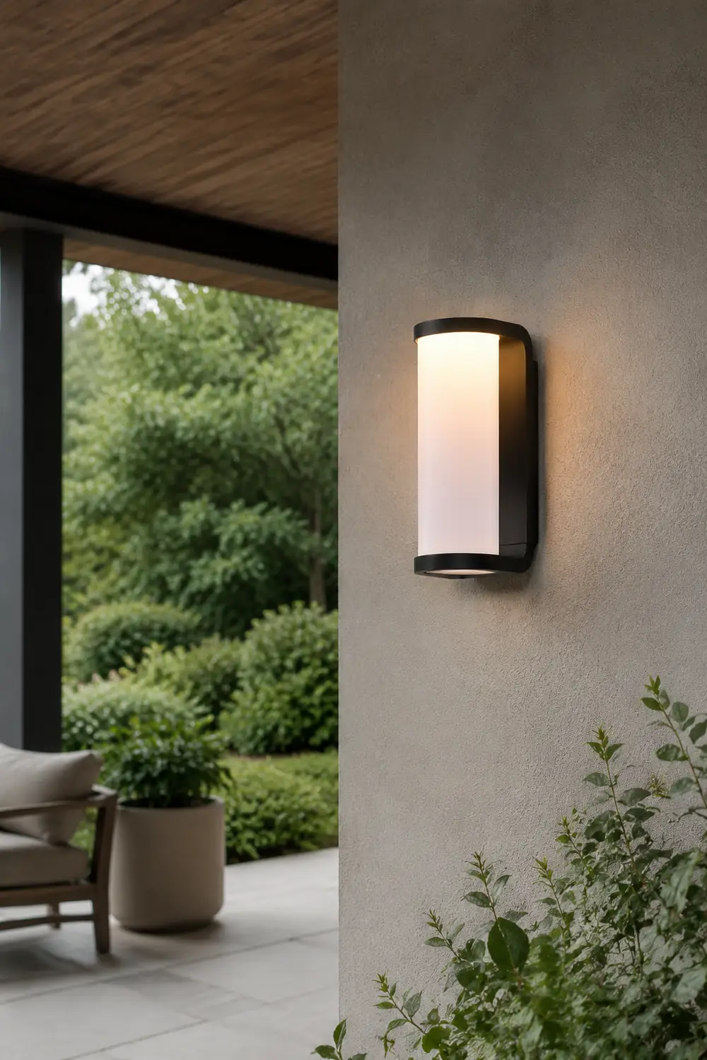 Orr Modern Außenwandleuchte Schwarz & Weiß, 20CM Lang - Lumpaz