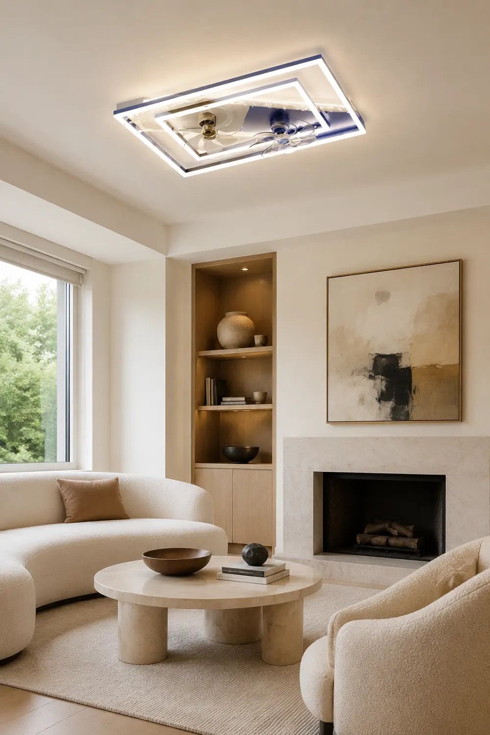Kelley Deckenventilator mit Beleuchtung Blau & Schwarz, 5 Stile, ∅50/90/110CM - Lumpaz