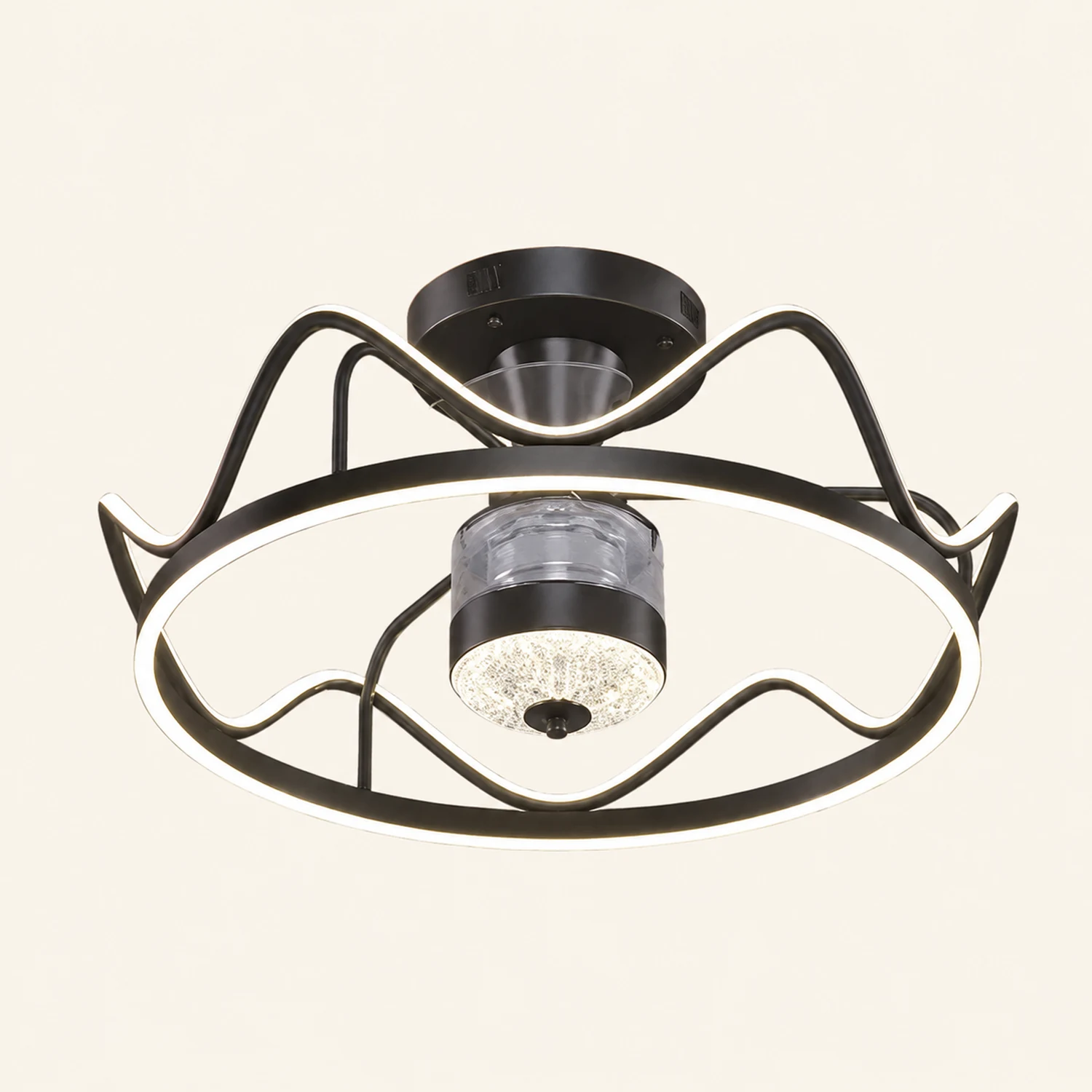 Kelley Deckenventilator mit Beleuchtung Gold & Schwarz, ∅65CM - Lumpaz