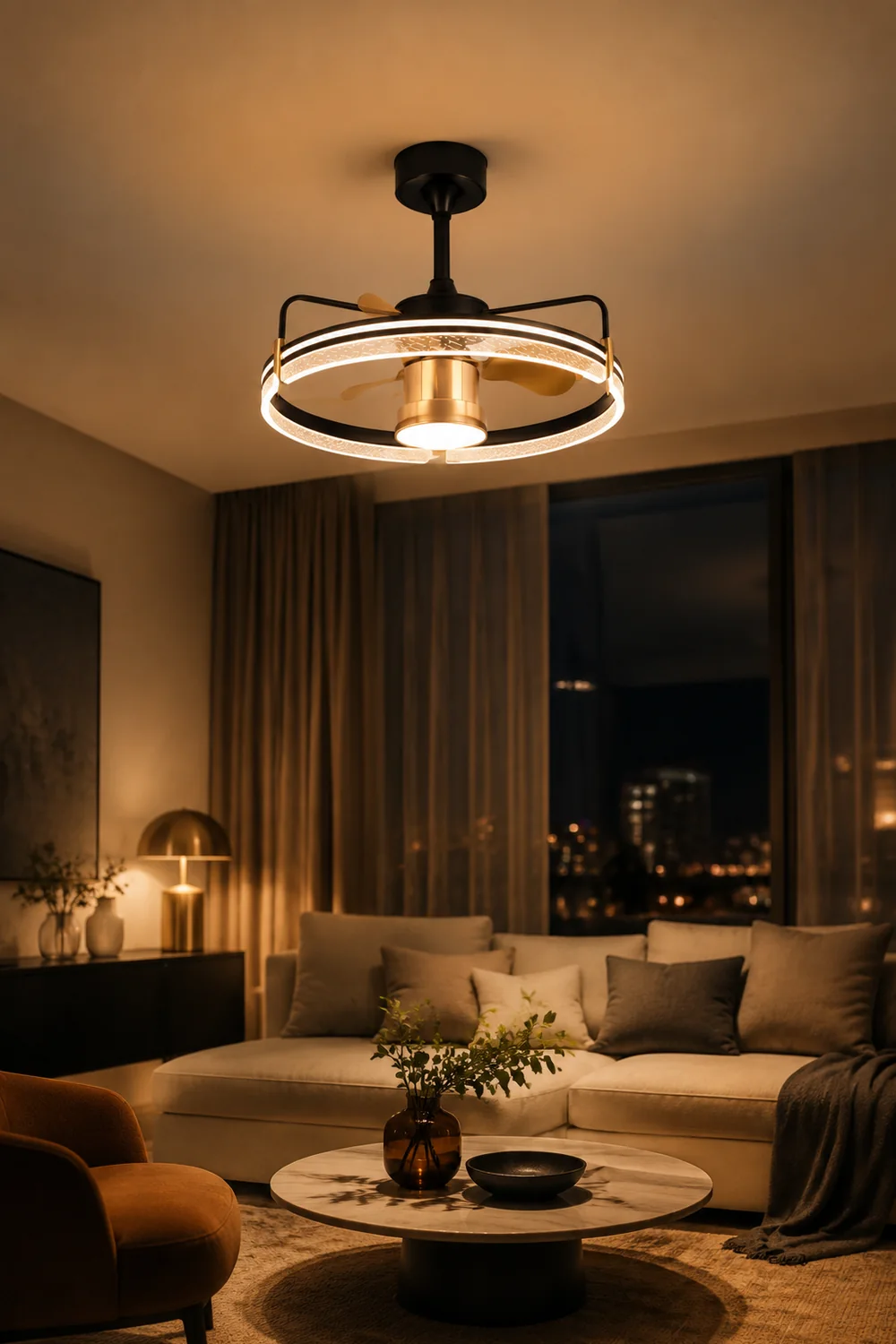 Kelley Deckenventilator mit Beleuchtung Aluminium & Metall, ∅60cm - Lumpaz