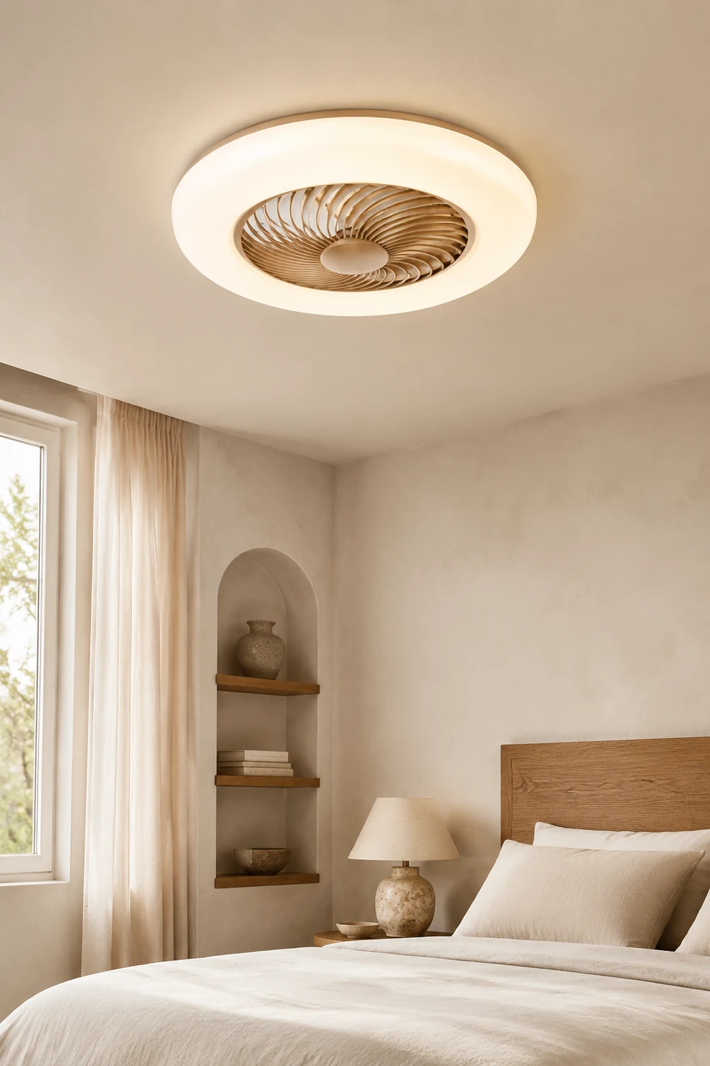 Edge Deckenventilator mit Beleuchtung, 4 Farben, ∅55CM - Lumpaz