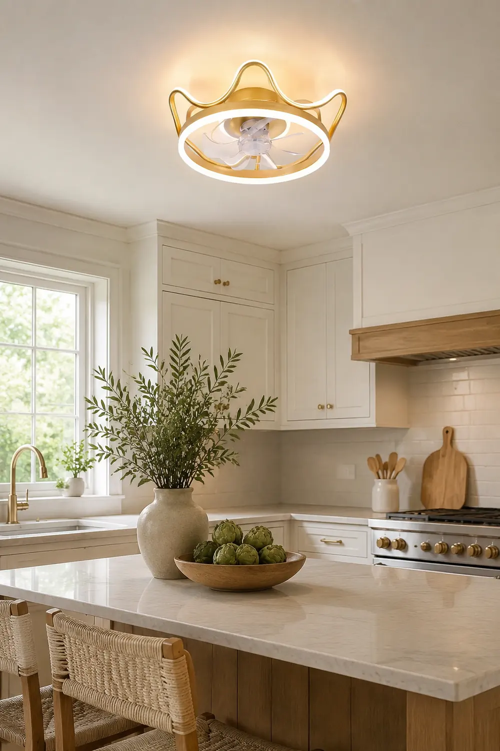 Kelley Deckenventilator mit Beleuchtung Krone, ∅50CM - Lumpaz