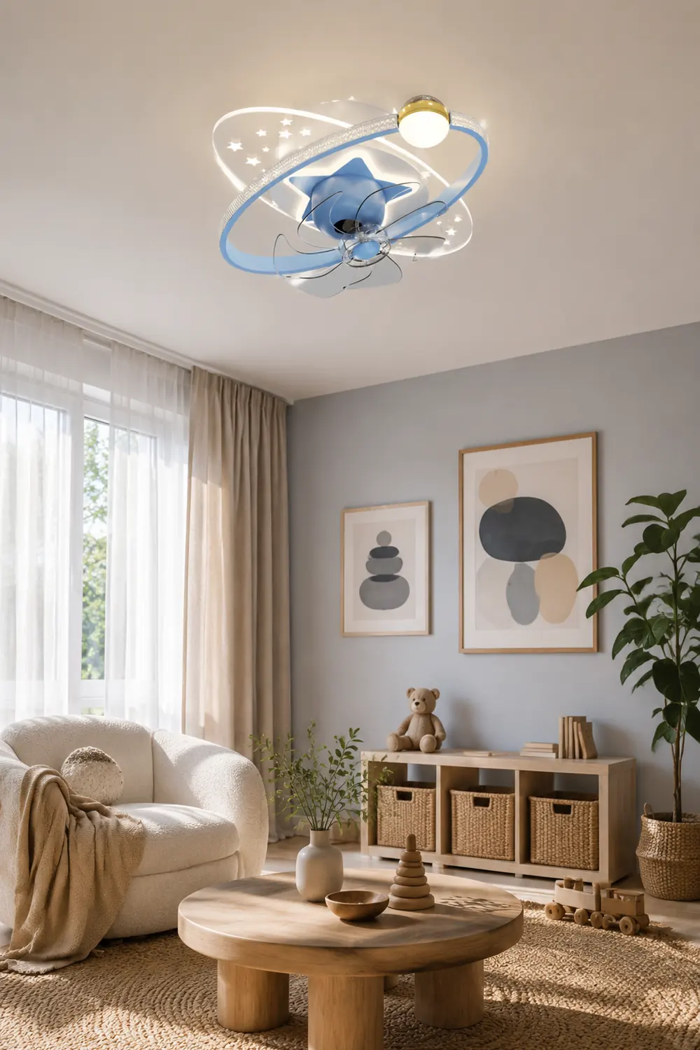 Minori Deckenventilator mit Beleuchtung, 4 Farben, ∅55CM - Lumpaz