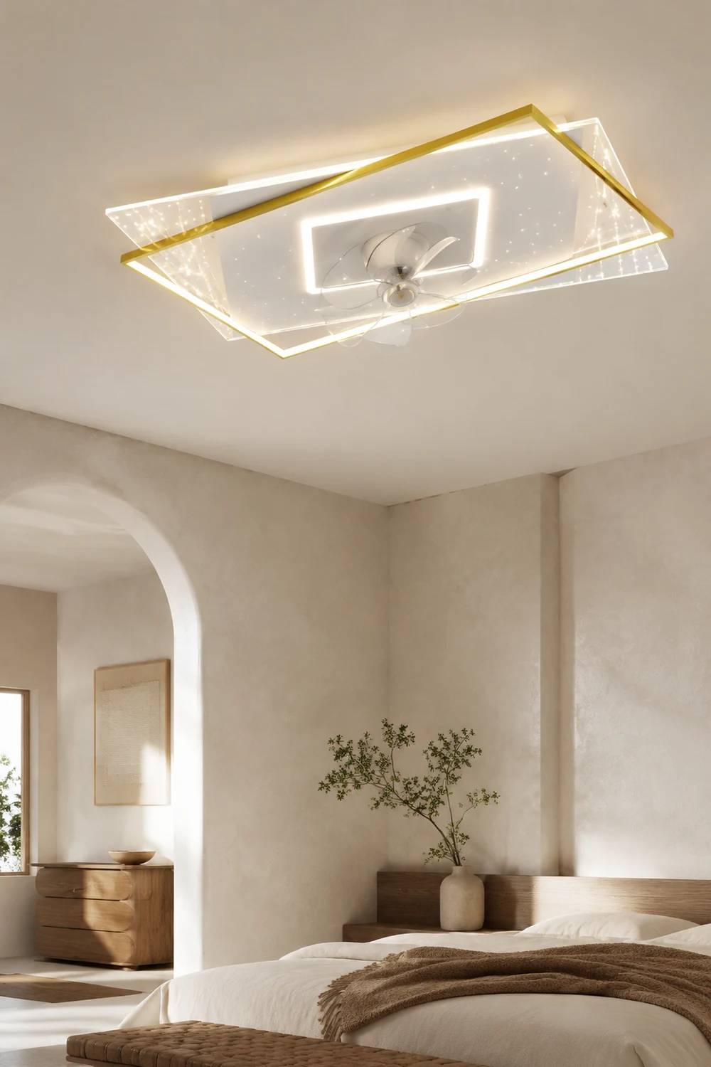 Kelley Deckenventilator mit Beleuchtung, 4 Stile, ∅50/90CM - Lumpaz