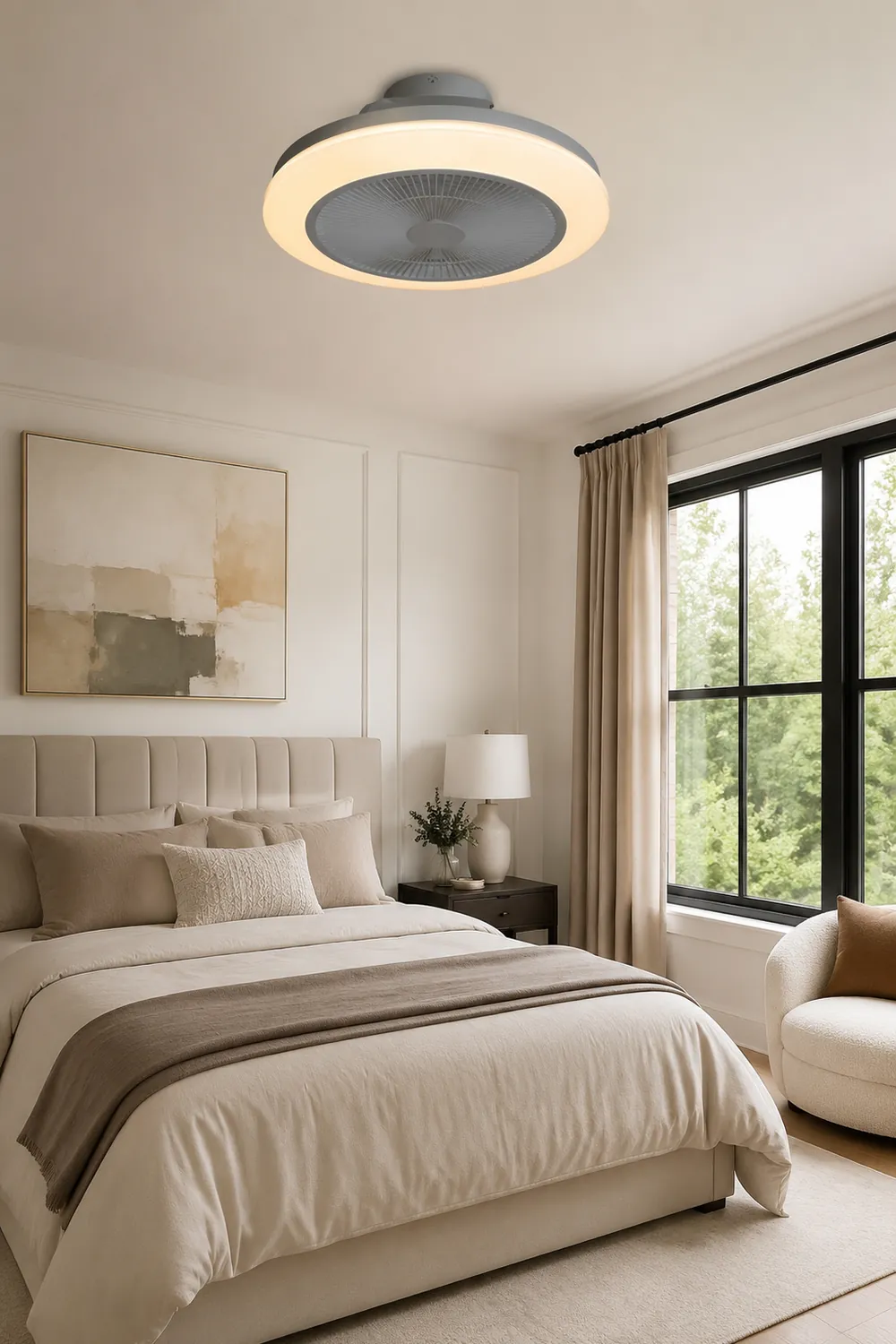Morandi Deckenventilator mit Beleuchtung RGB-Bluetooth, ∅48cm - Lumpaz