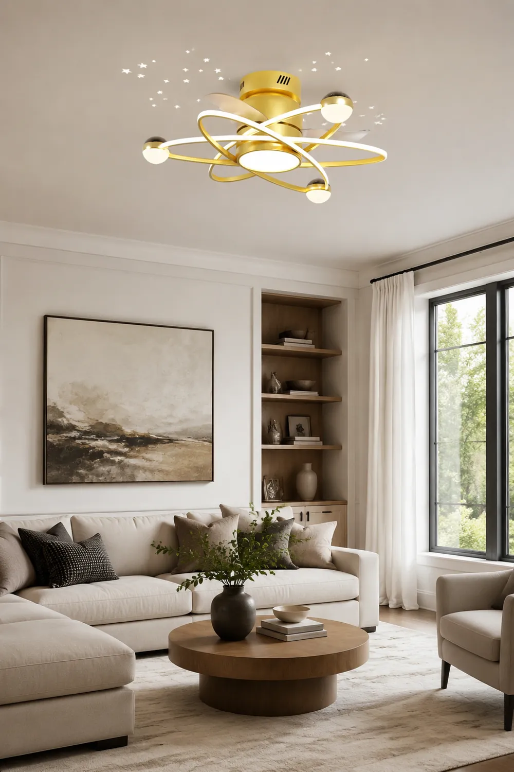 Kelley Deckenventilator mit Beleuchtung, 3 Farben, ∅65CM - Lumpaz