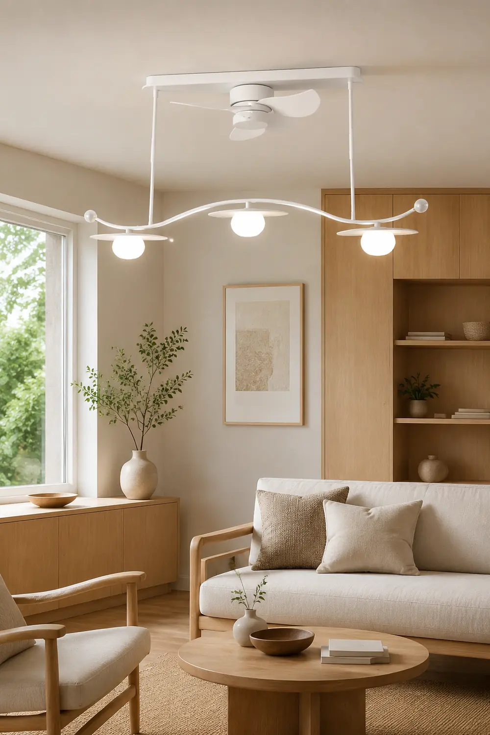 Carins Deckenventilator mit Beleuchtung Weiß, 2 Stile, ∅100/120CM - Lumpaz