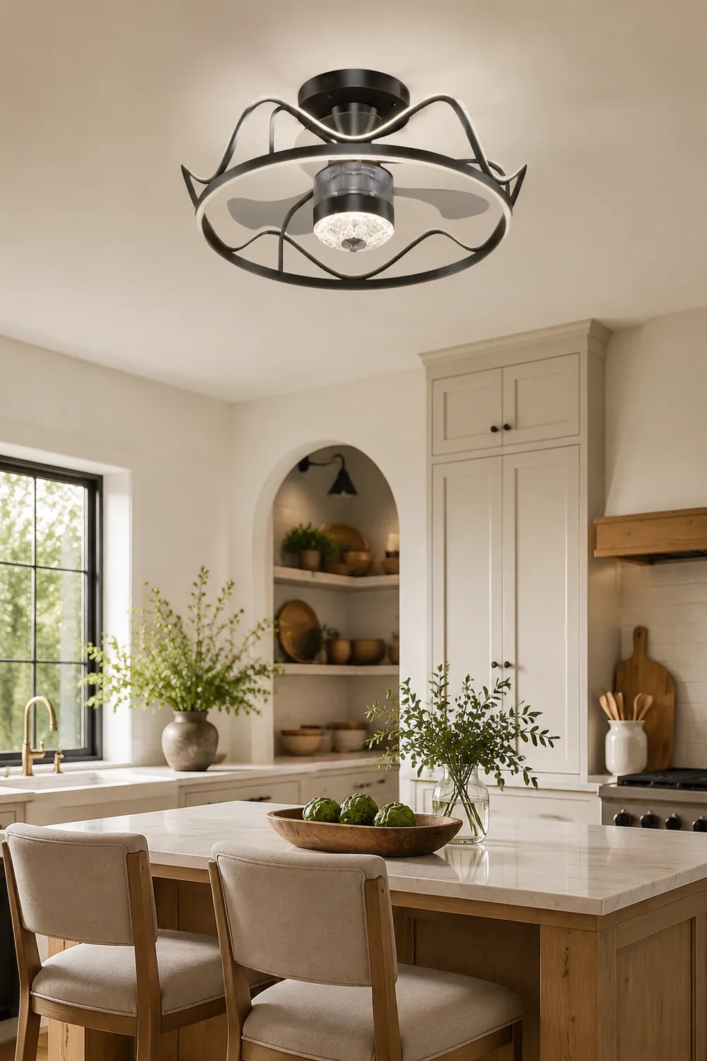 Kelley Deckenventilator mit Beleuchtung Gold & Schwarz, ∅65CM - Lumpaz