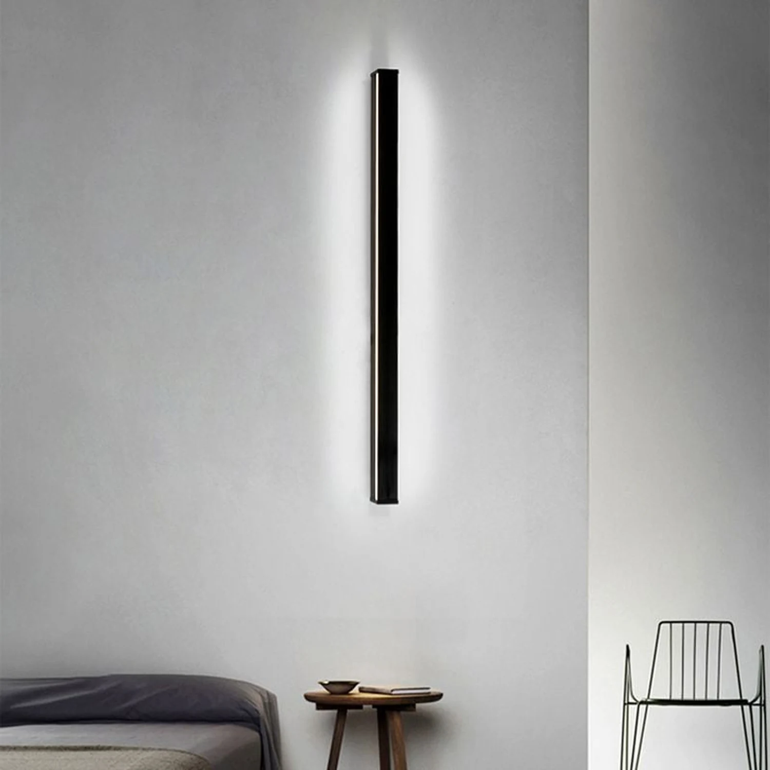 Edge Bar Spiegelfront Wandleuchte Schwarz，61CM/80CM/99CM/119CM lang - Lumpaz
