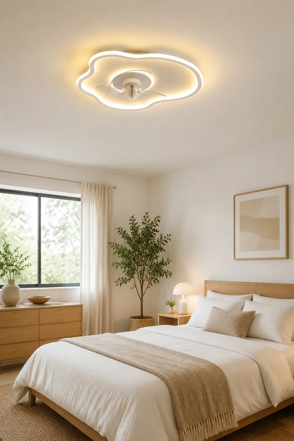 Edge Deckenventilator mit Beleuchtung Weiß, 8 Stile, ∅41/60CM - Lumpaz