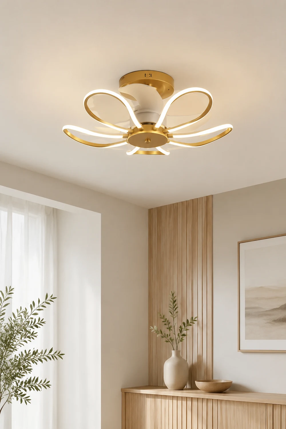 Lacey Deckenventilator mit Beleuchtung, 3 Farben, ∅65CM - Lumpaz
