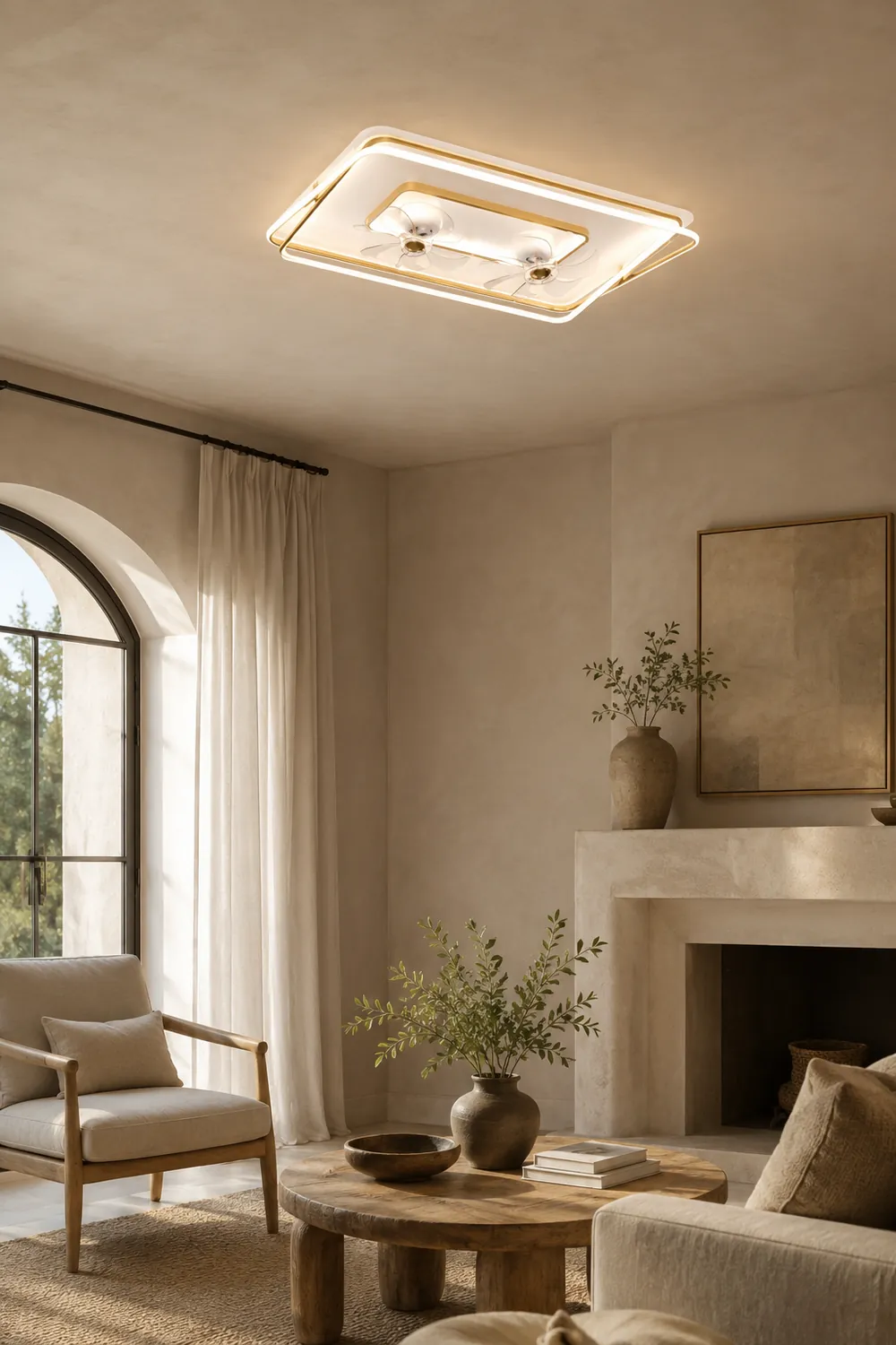 Kelley Deckenventilator mit Beleuchtung Gold, 5 Stile, ∅50/90/110CM - Lumpaz