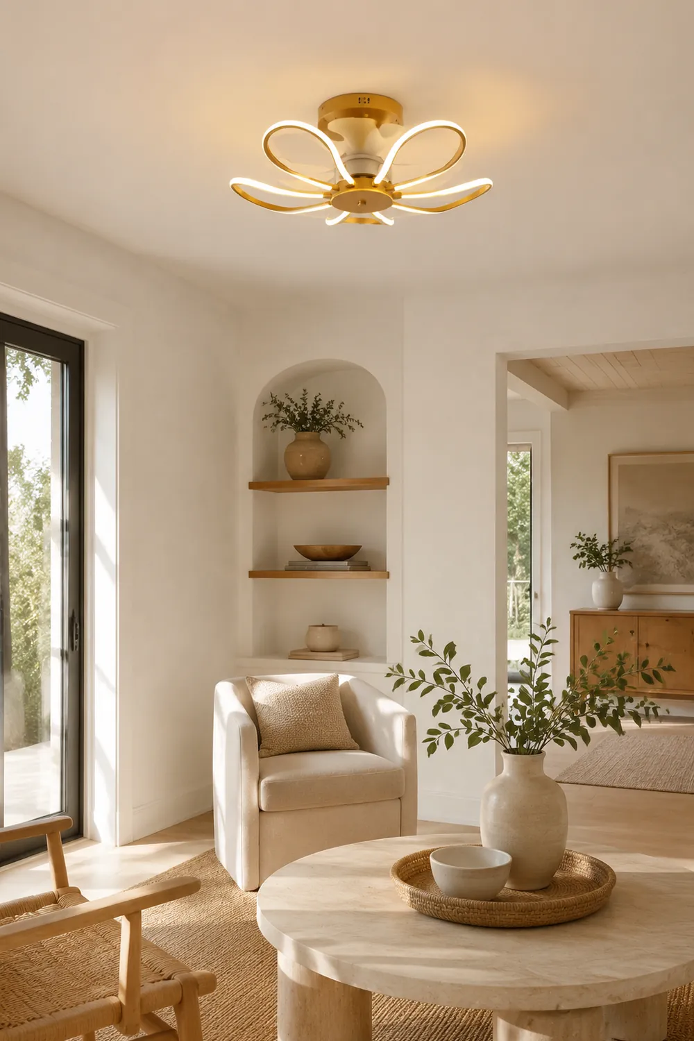 Lacey Deckenventilator mit Beleuchtung, 3 Farben, ∅65CM - Lumpaz