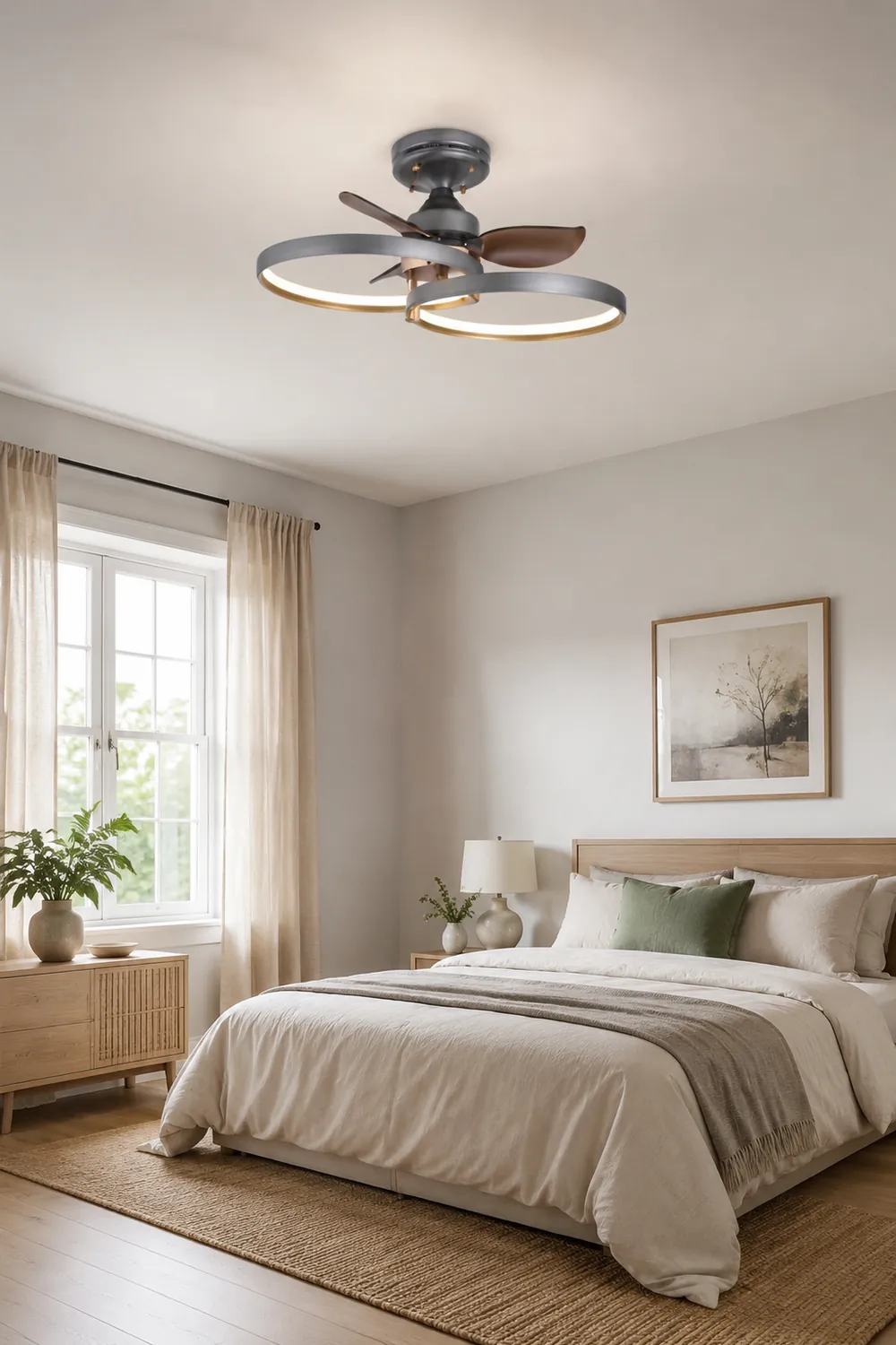 Kelley Deckenventilator mit Beleuchtung Aluminium & Metall, 2/3/4-flammig, ∅65/90CM - Lumpaz