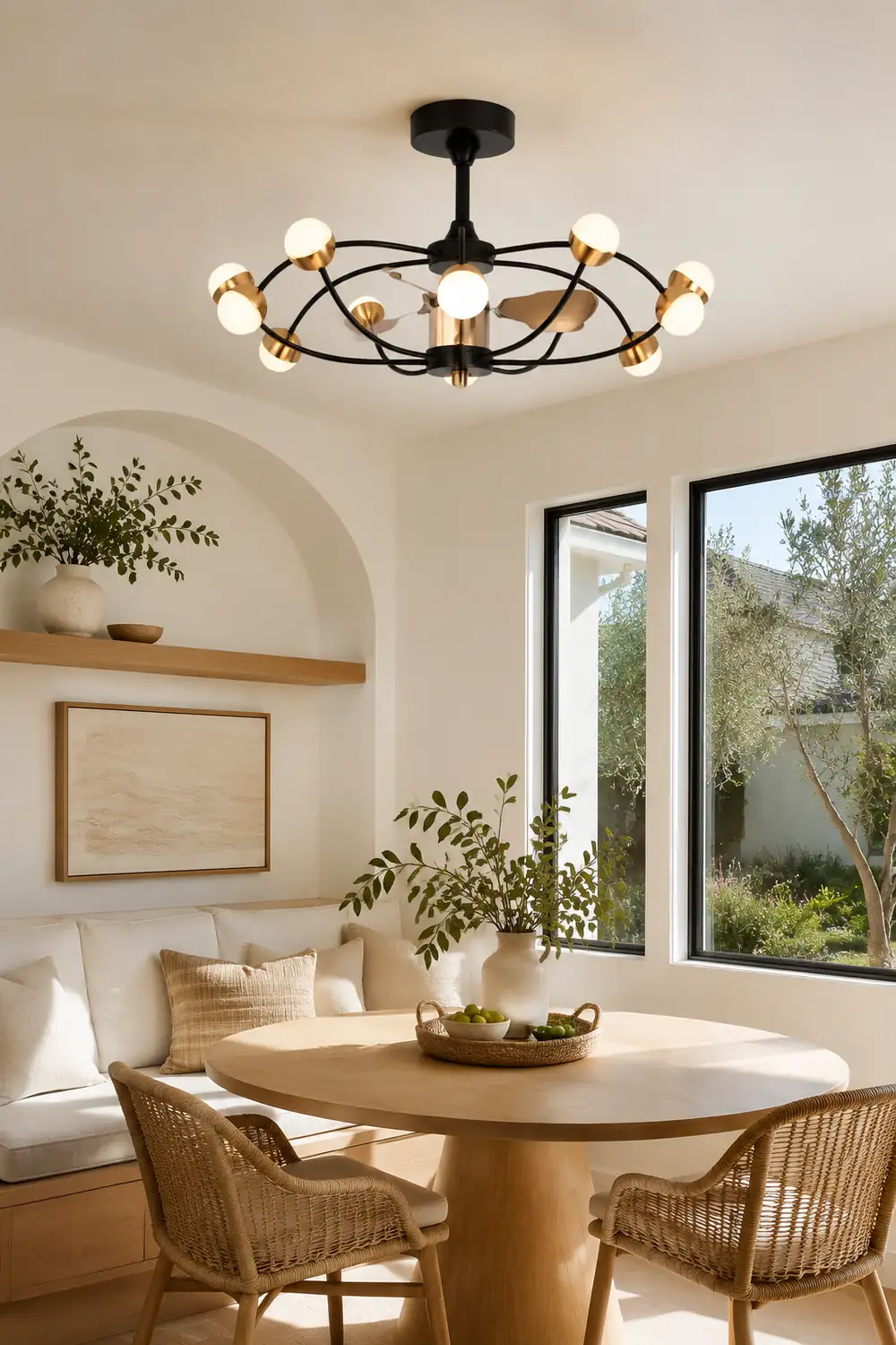 Valentina Deckenventilator mit Beleuchtung, 12-flamming, Metall & Acryl, ∅90CM - Lumpaz