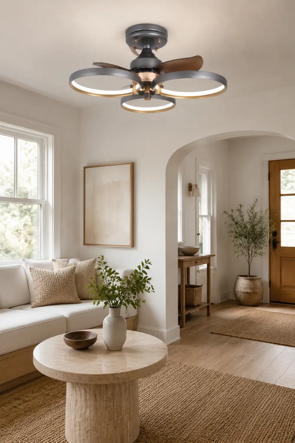 Kelley Deckenventilator mit Beleuchtung Aluminium & Metall, 2/3/4-flammig, ∅65/90CM - Lumpaz