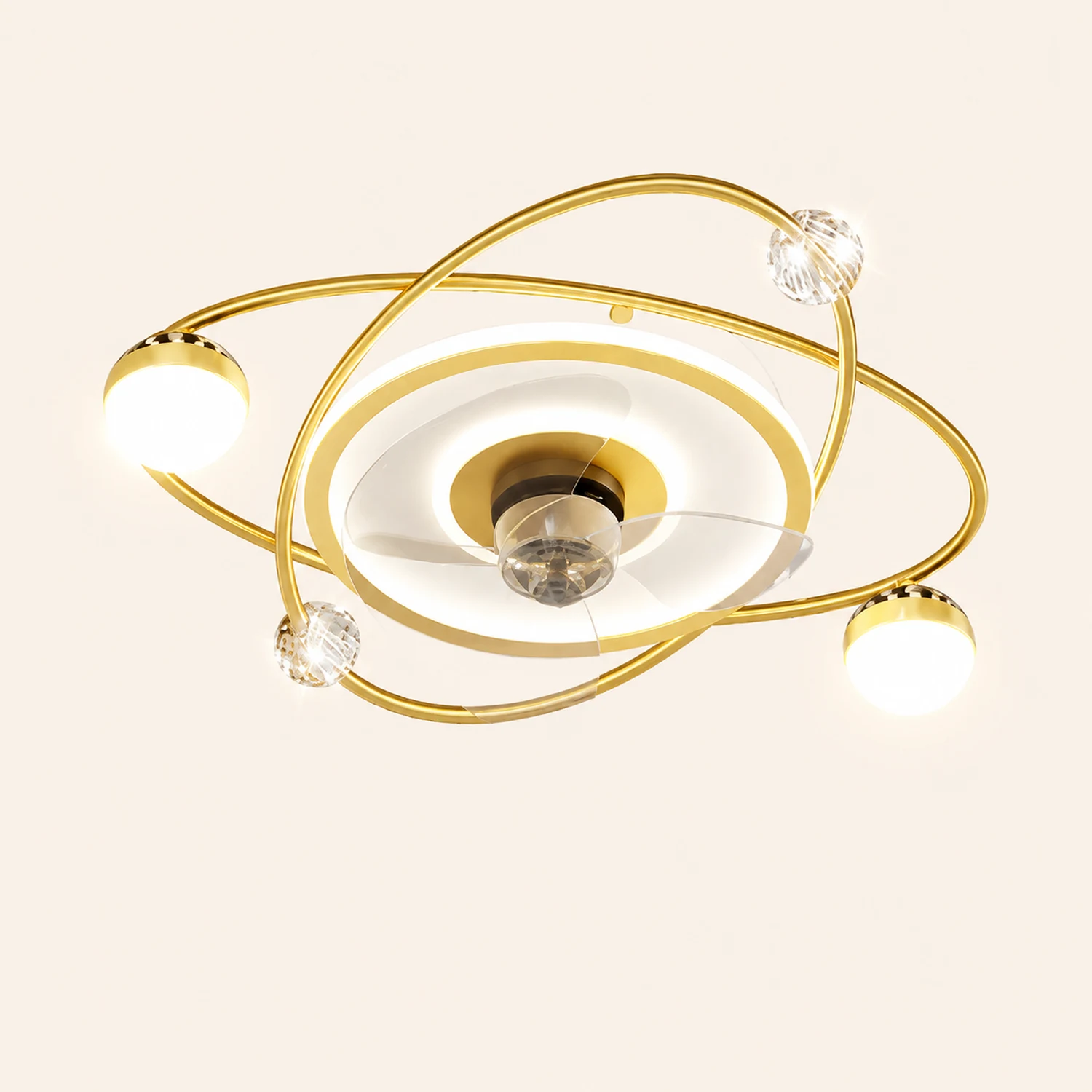 Madina Deckenventilator mit Beleuchtung Stern 3-Blatt, 2 Farben, ∅55CM - Lumpaz