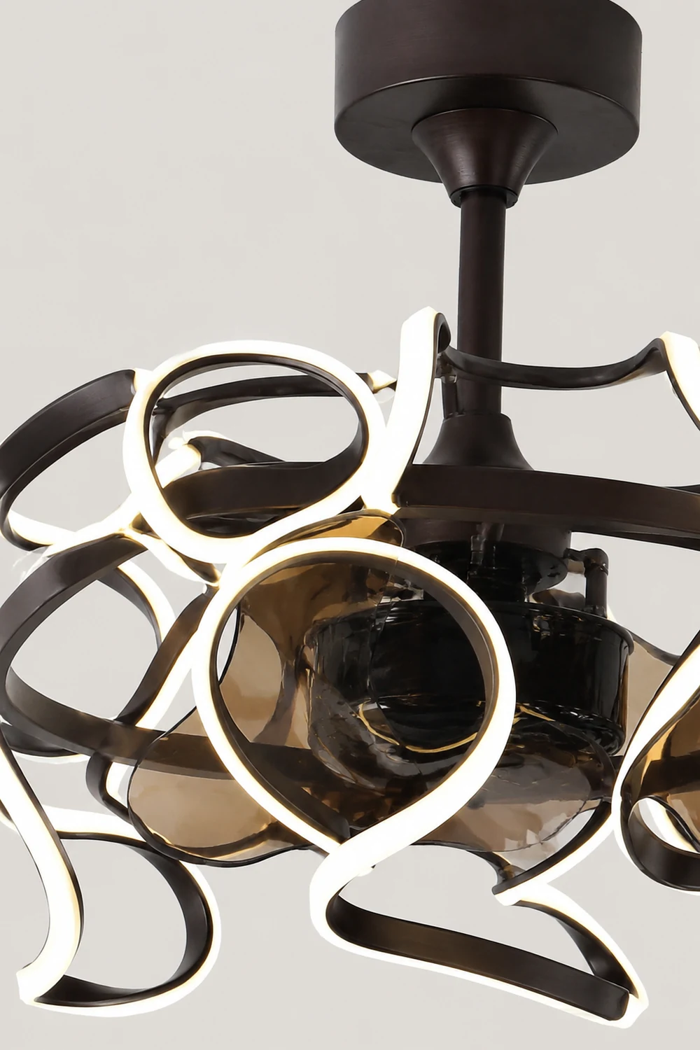 Lacey Deckenventilator mit Beleuchtung Kaffee, ∅60CM - Lumpaz