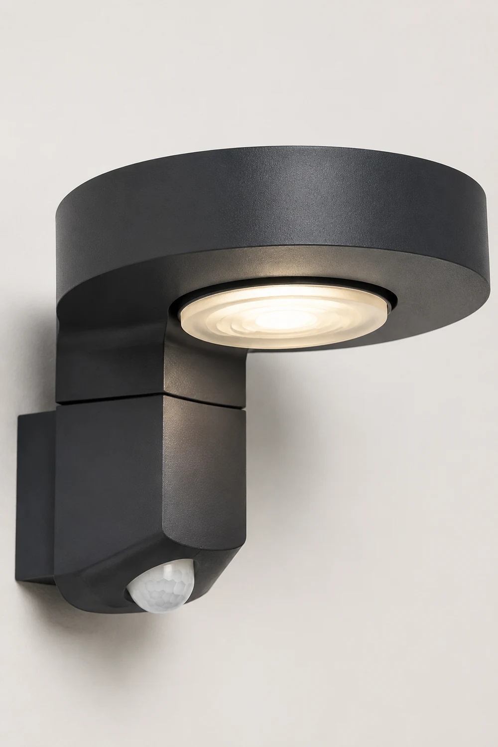Orr Außenwandleuchte Rund Schwarz, Solar-Senor, 13CM Lang - Lumpaz