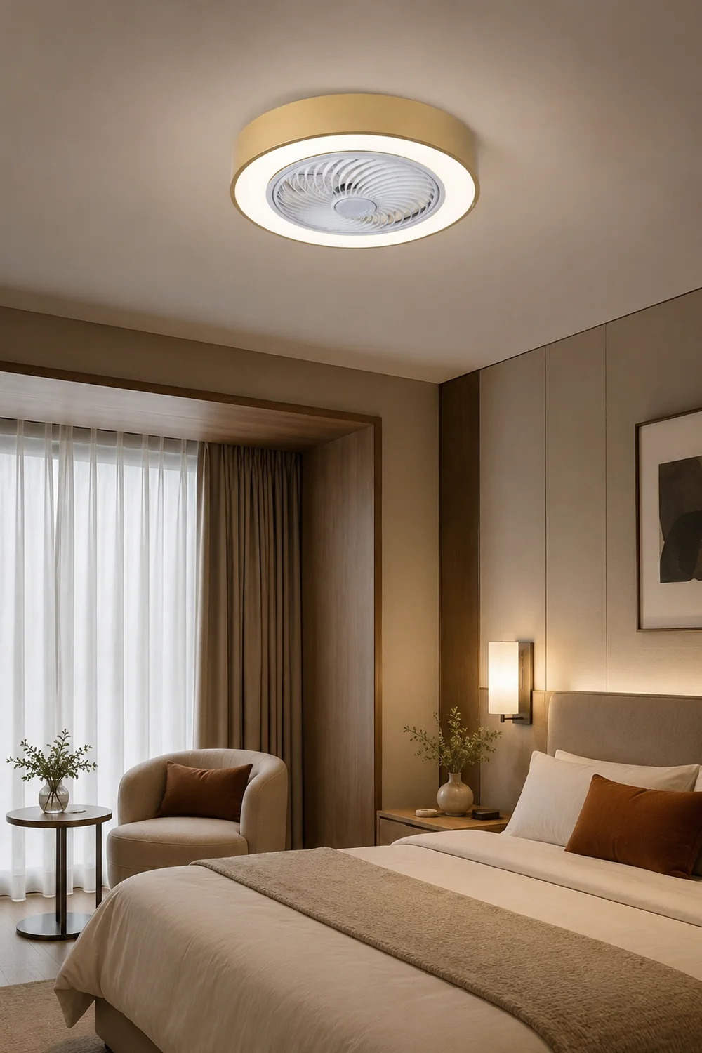 Morandi Deckenventilator mit Beleuchtung Klare Blätter, 6 Farben, ∅51CM - Lumpaz