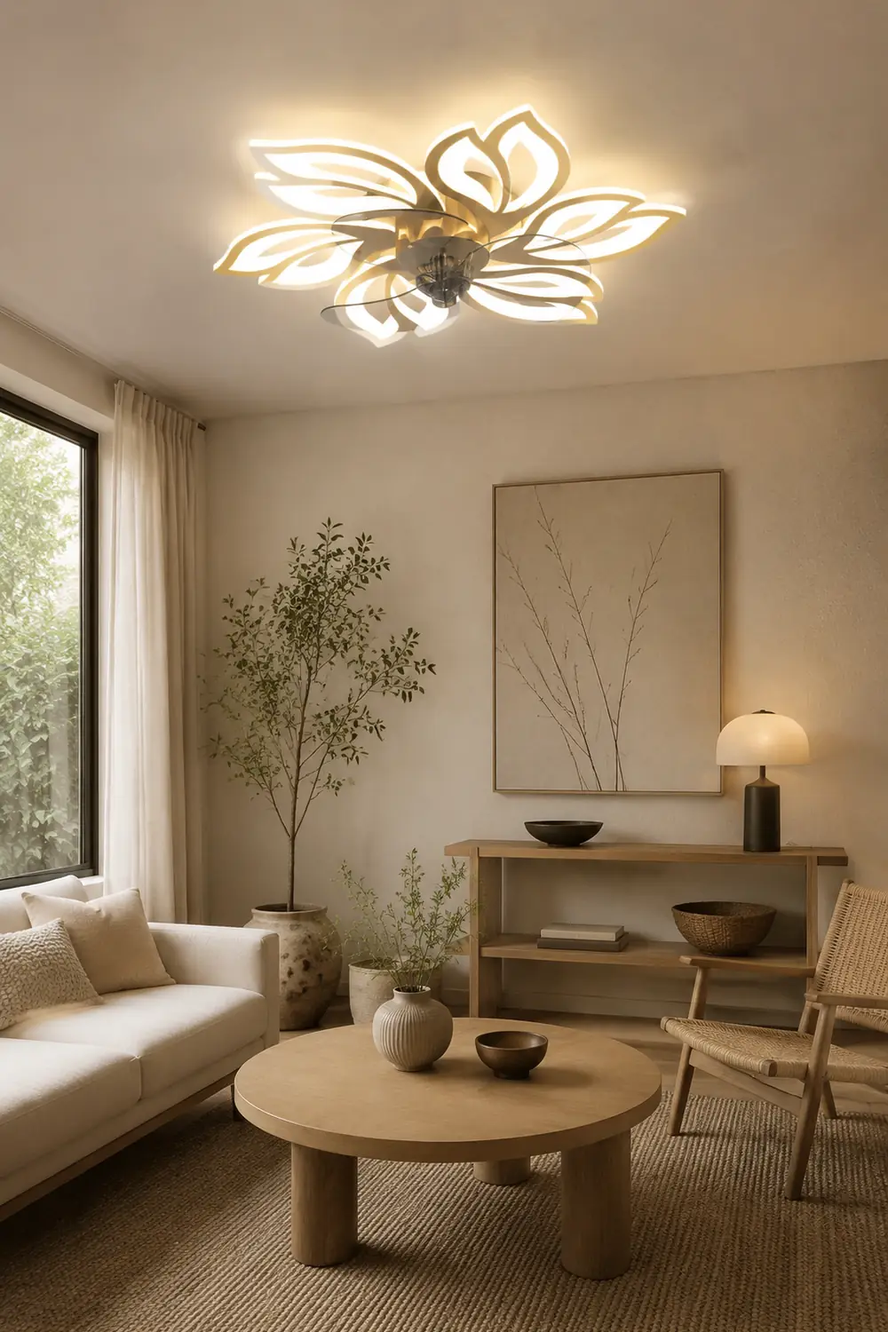 Hana Deckenventilator mit Beleuchtung, 3 Farben, ∅65/69/79CM - Lumpaz