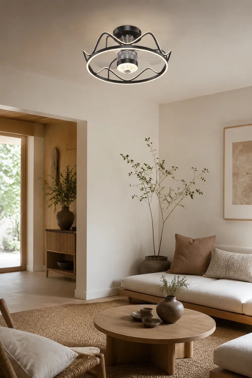 Kelley Deckenventilator mit Beleuchtung Gold & Schwarz, ∅65CM - Lumpaz
