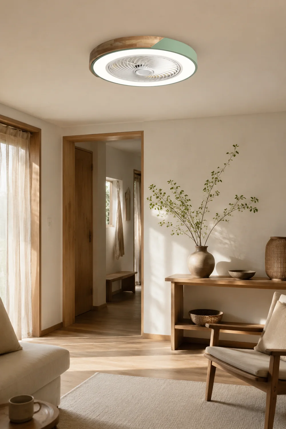 Ozawa Deckenventilator mit Beleuchtung, 5 Farben, ∅52CM - Lumpaz