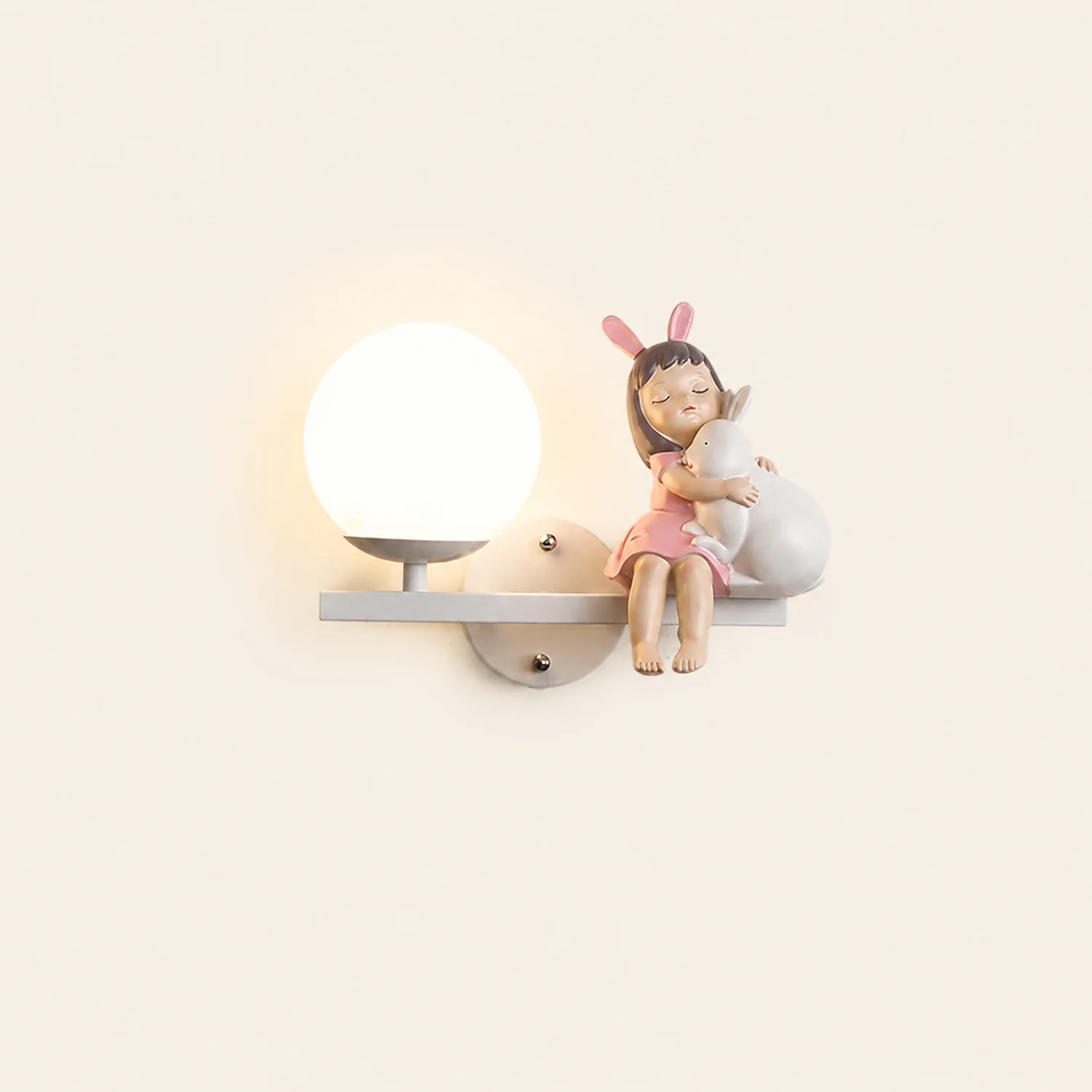 Minori Wandleuchte Weiß & Rosa, 20CM Lang - Lumpaz