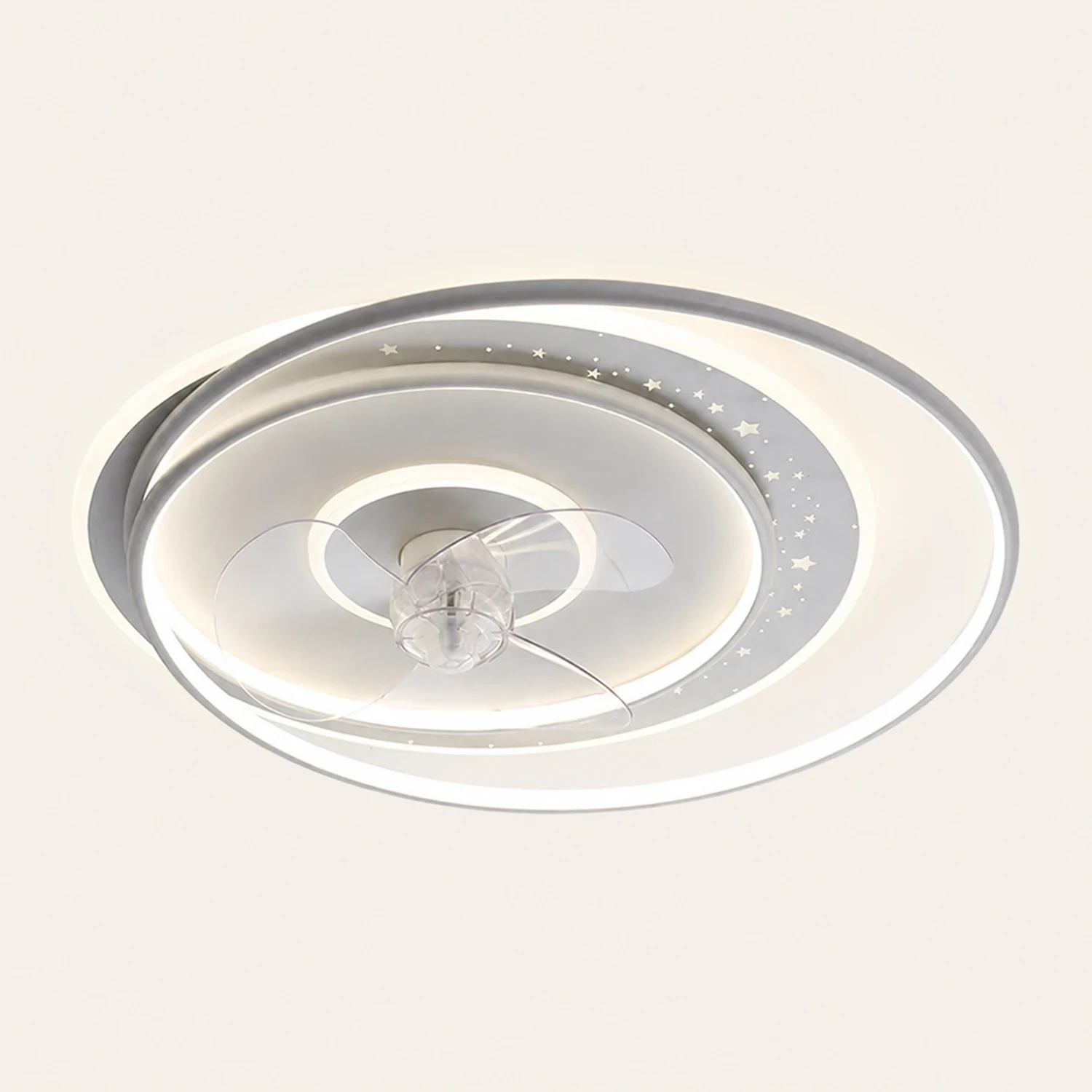 Edge Deckenventilator mit Beleuchtung Weiß, 8 Stile, ∅41/60CM - Lumpaz