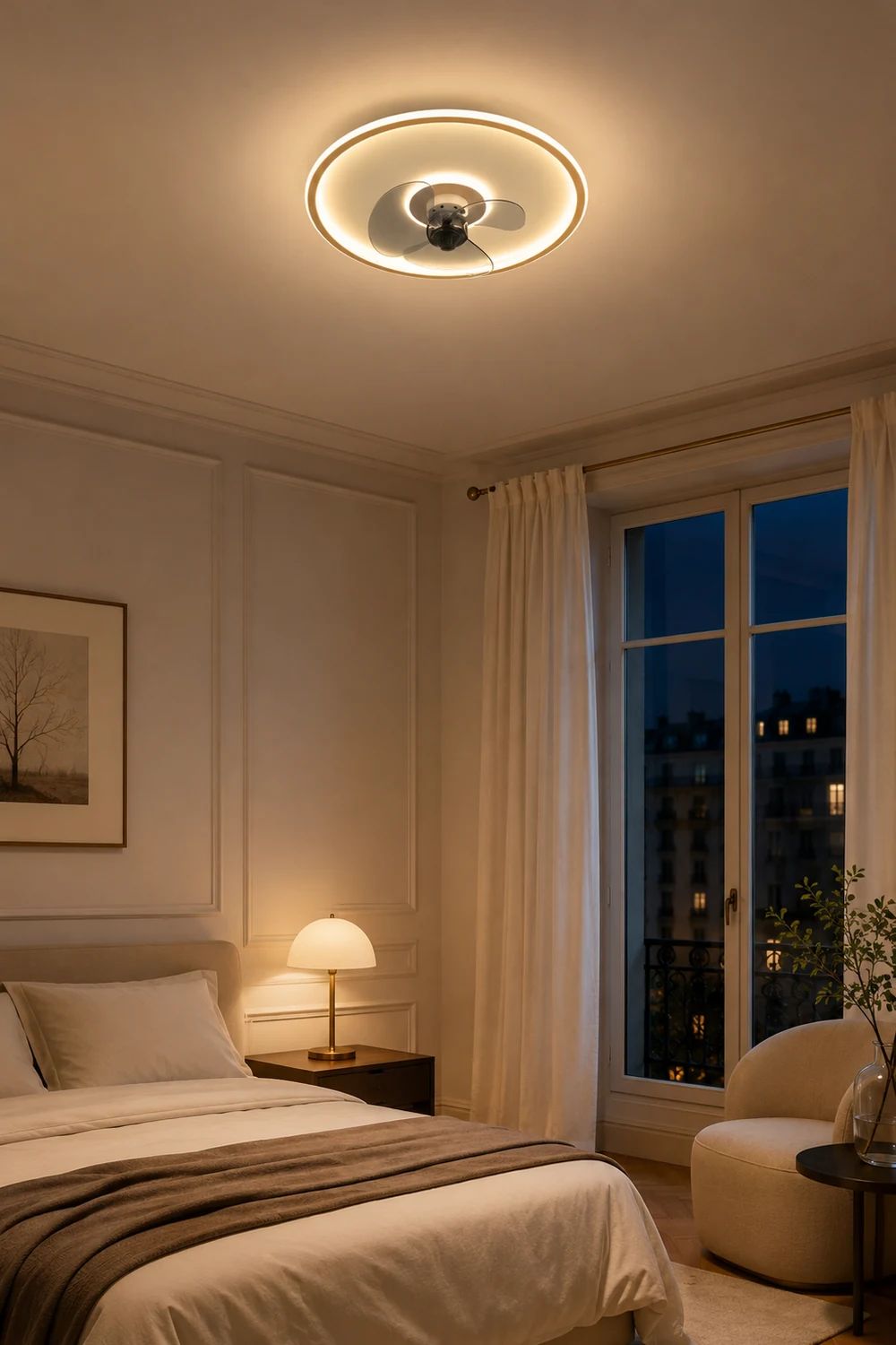 Morandi Deckenventilator mit Beleuchtung, 5 Farben, ∅40/50CM - Lumpaz
